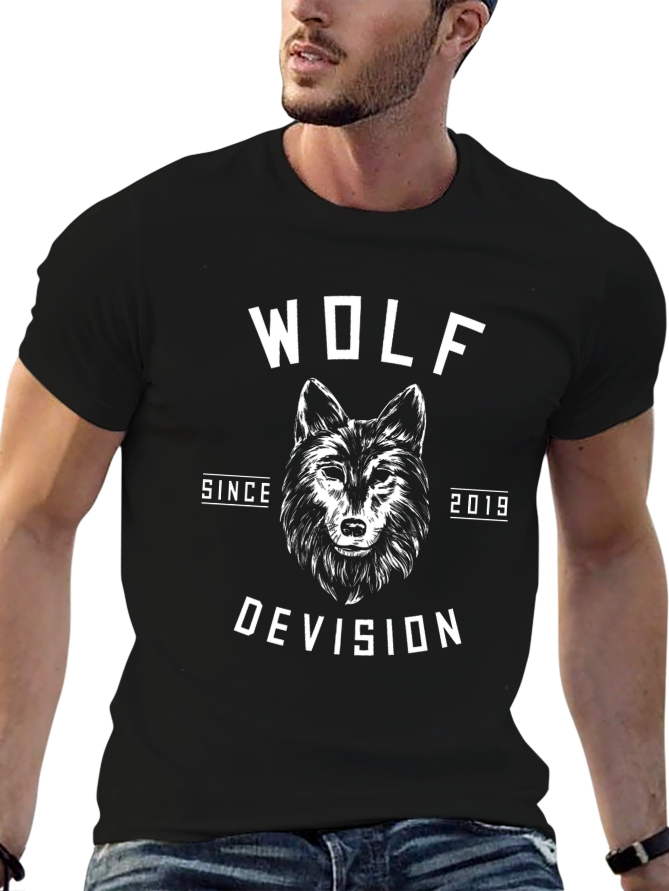 Wolf Devision Graphic T-Shirt - Black