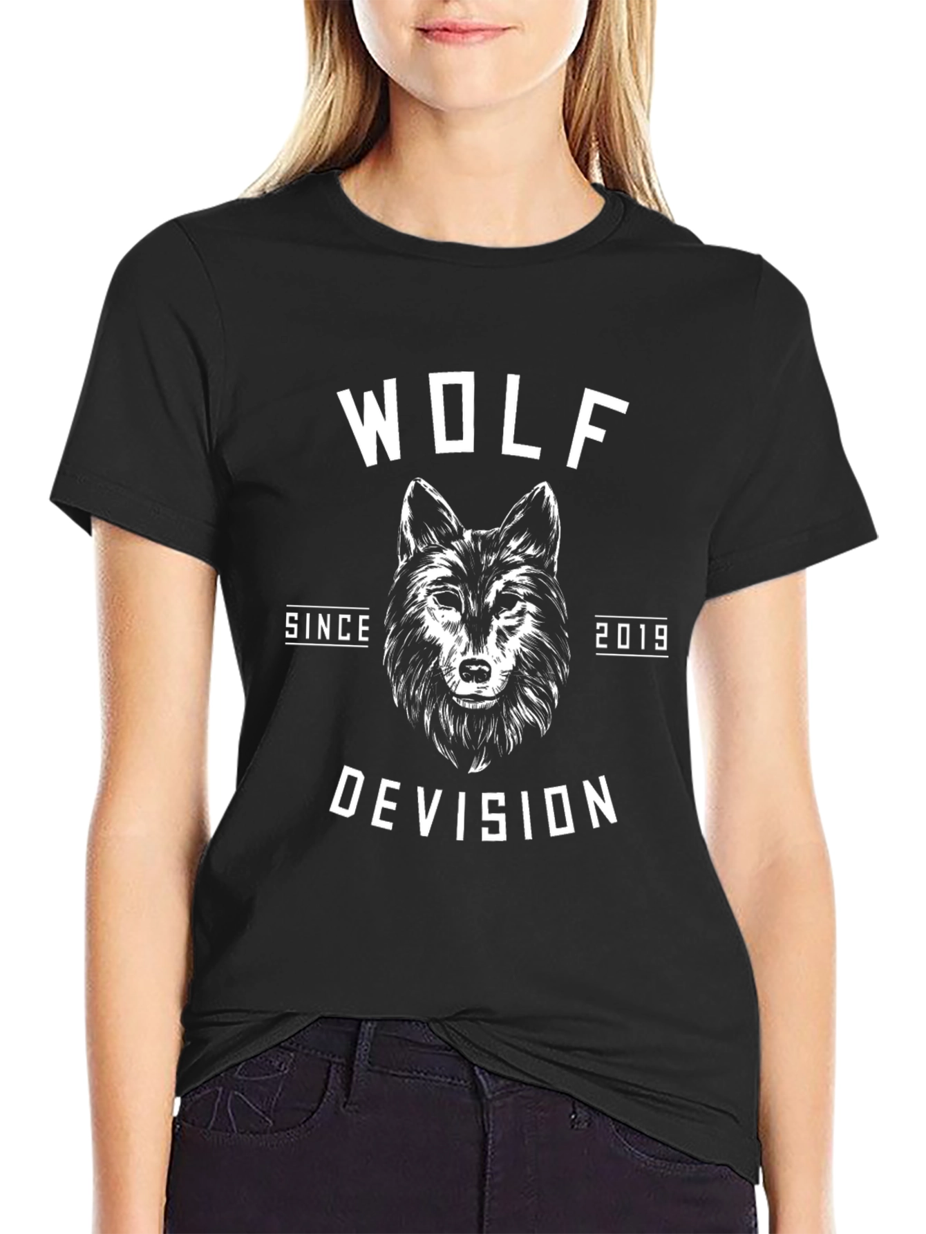 Wolf Devision Graphic T-Shirt - Black