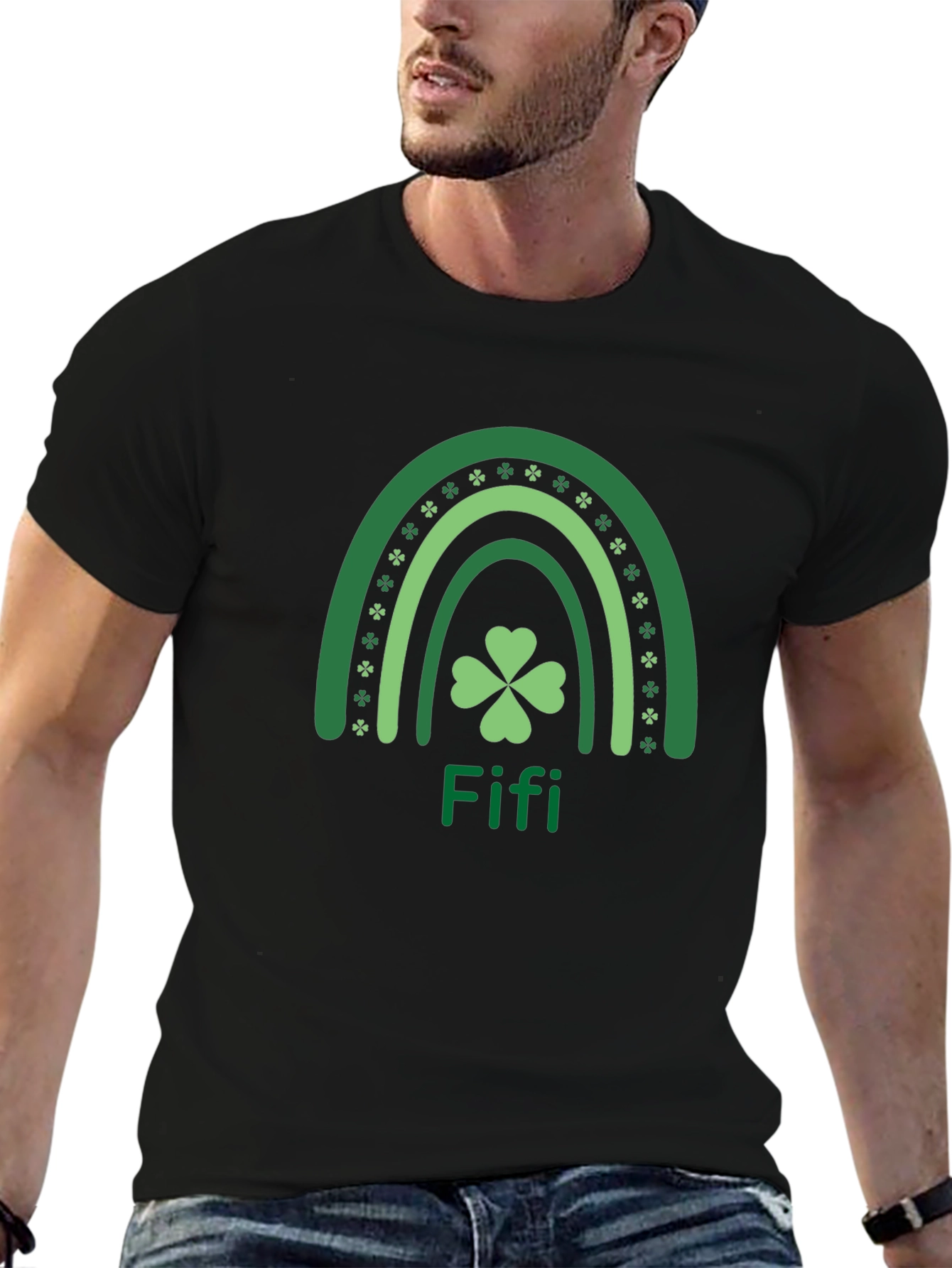 St. Patricks Day Rainbow Shamrock Personalized T-Shirt