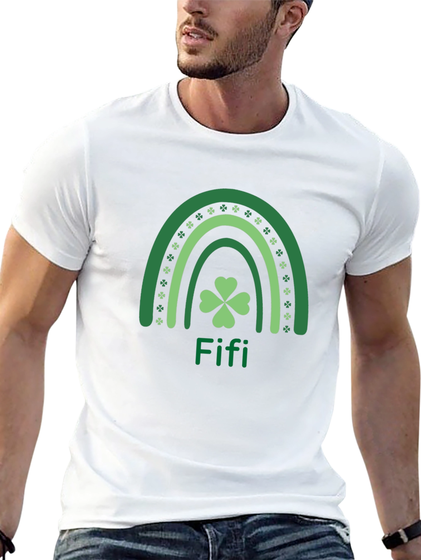 St. Patricks Day Rainbow Shamrock Personalized T-Shirt