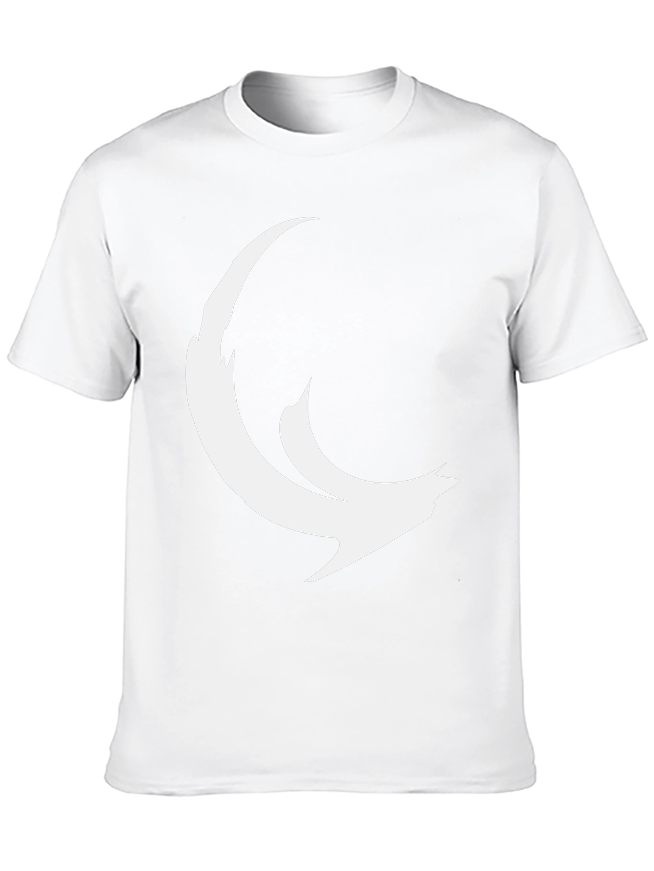 Abstract Crescent Moon Graphic Black Tee