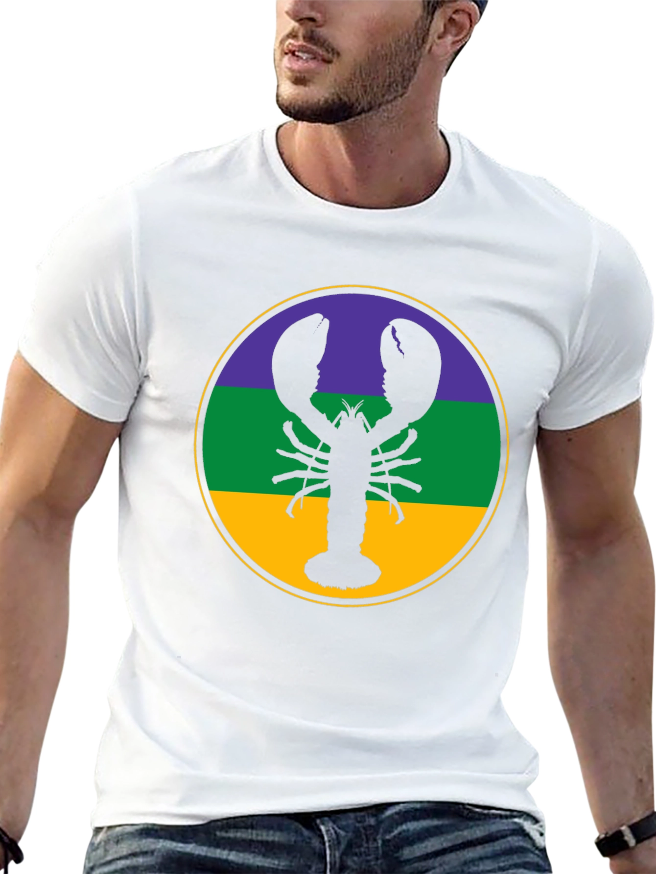 Lobster Mardi Gras T-Shirt - Round Circle