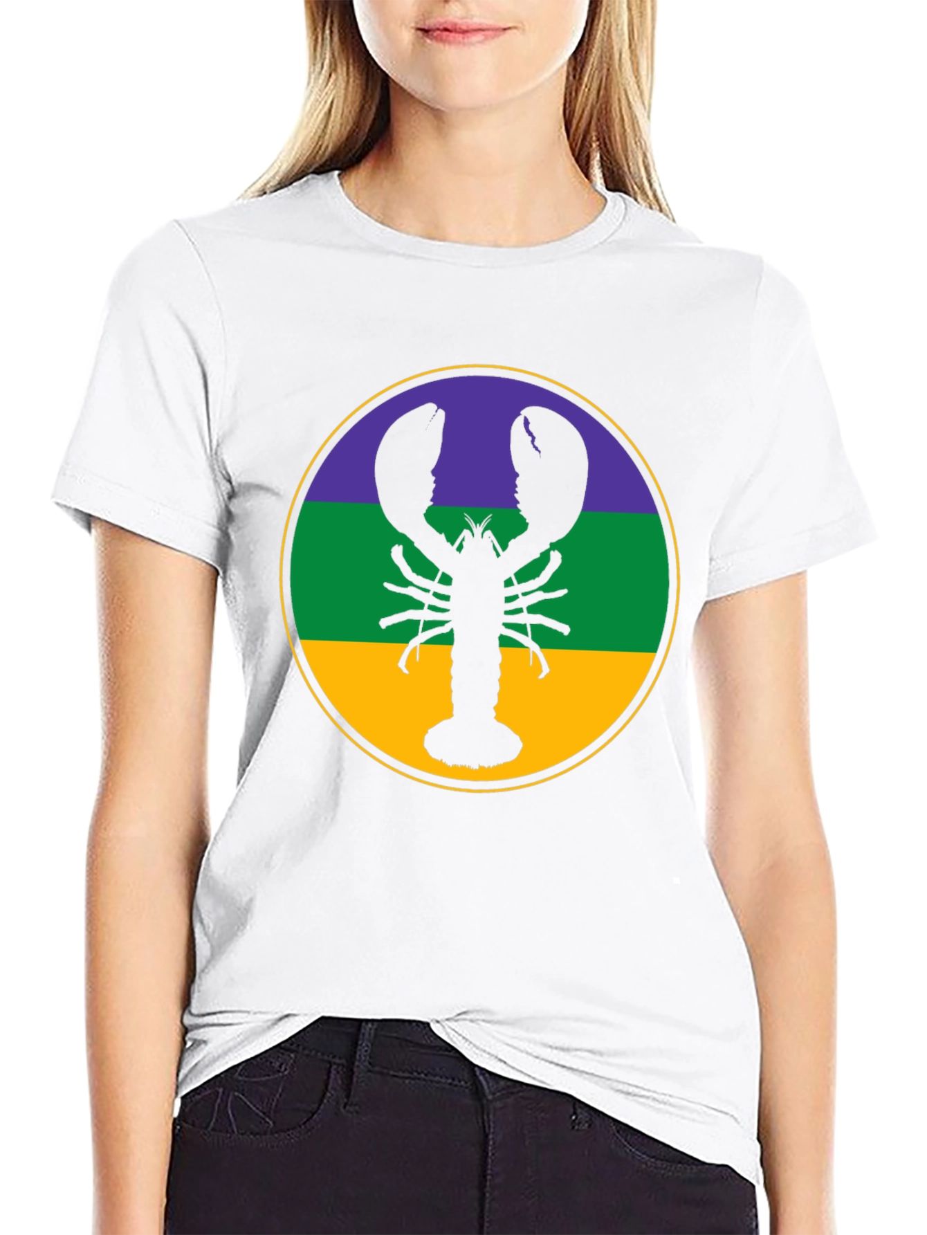 Lobster Mardi Gras T-Shirt - Round Circle