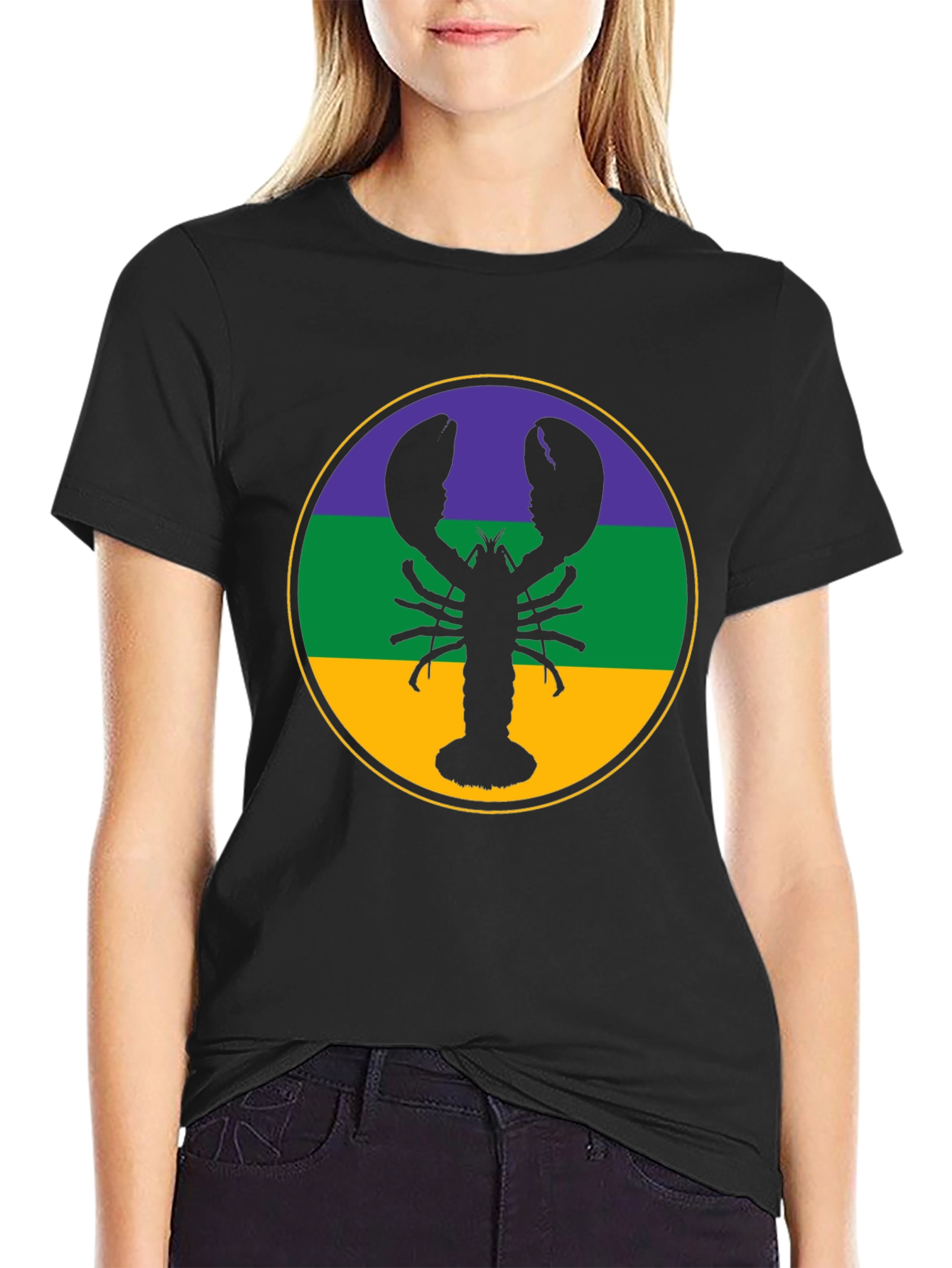 Lobster Mardi Gras T-Shirt - Round Circle