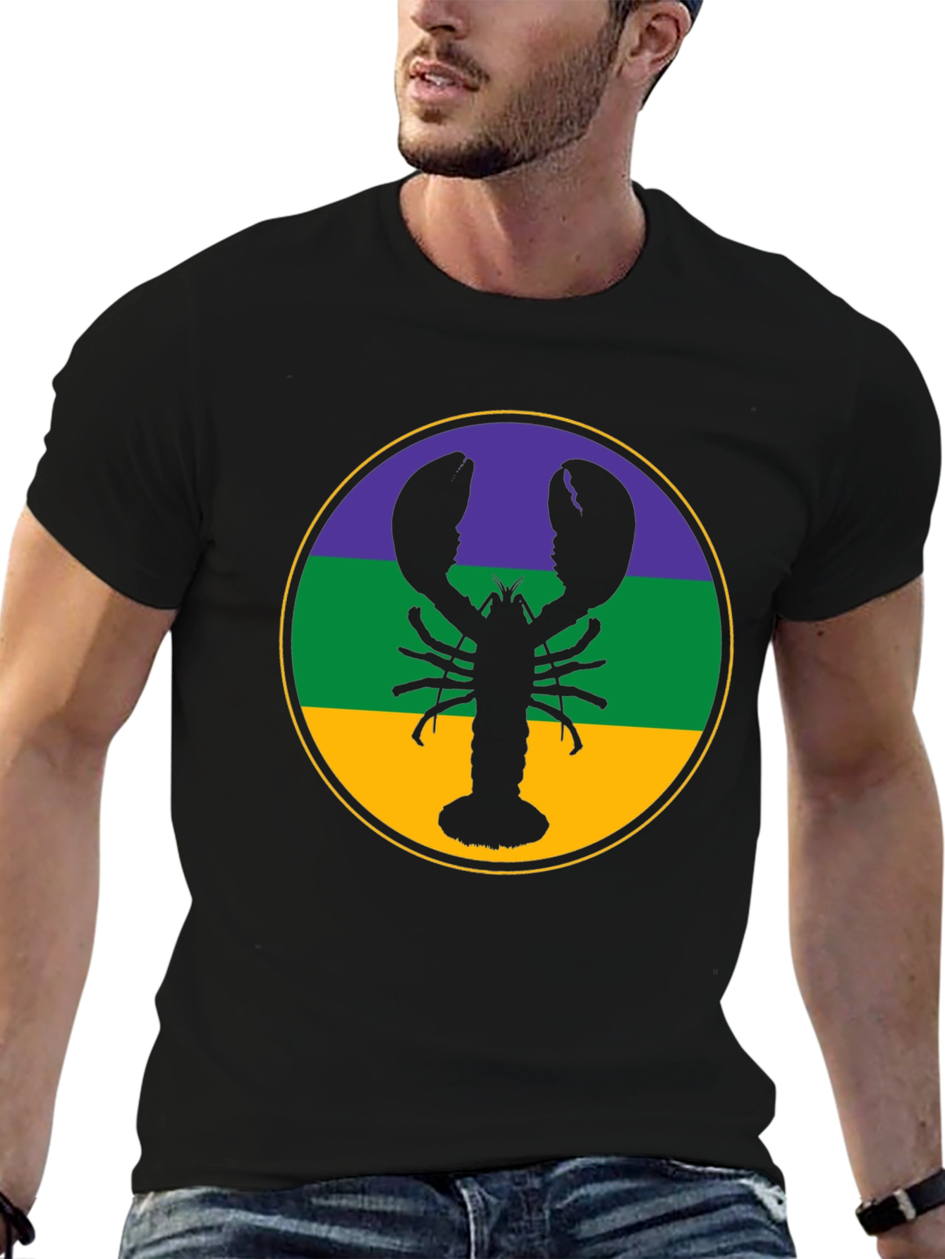 Lobster Mardi Gras T-Shirt - Round Circle