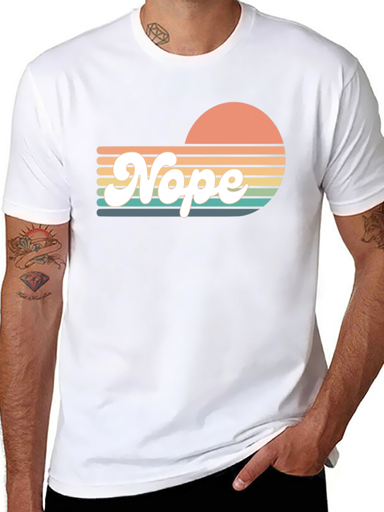 Retro Nope T-Shirt - Sunset Vibes