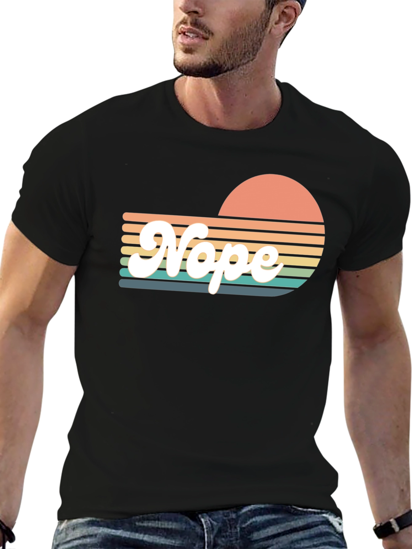 Retro Nope T-Shirt - Sunset Vibes