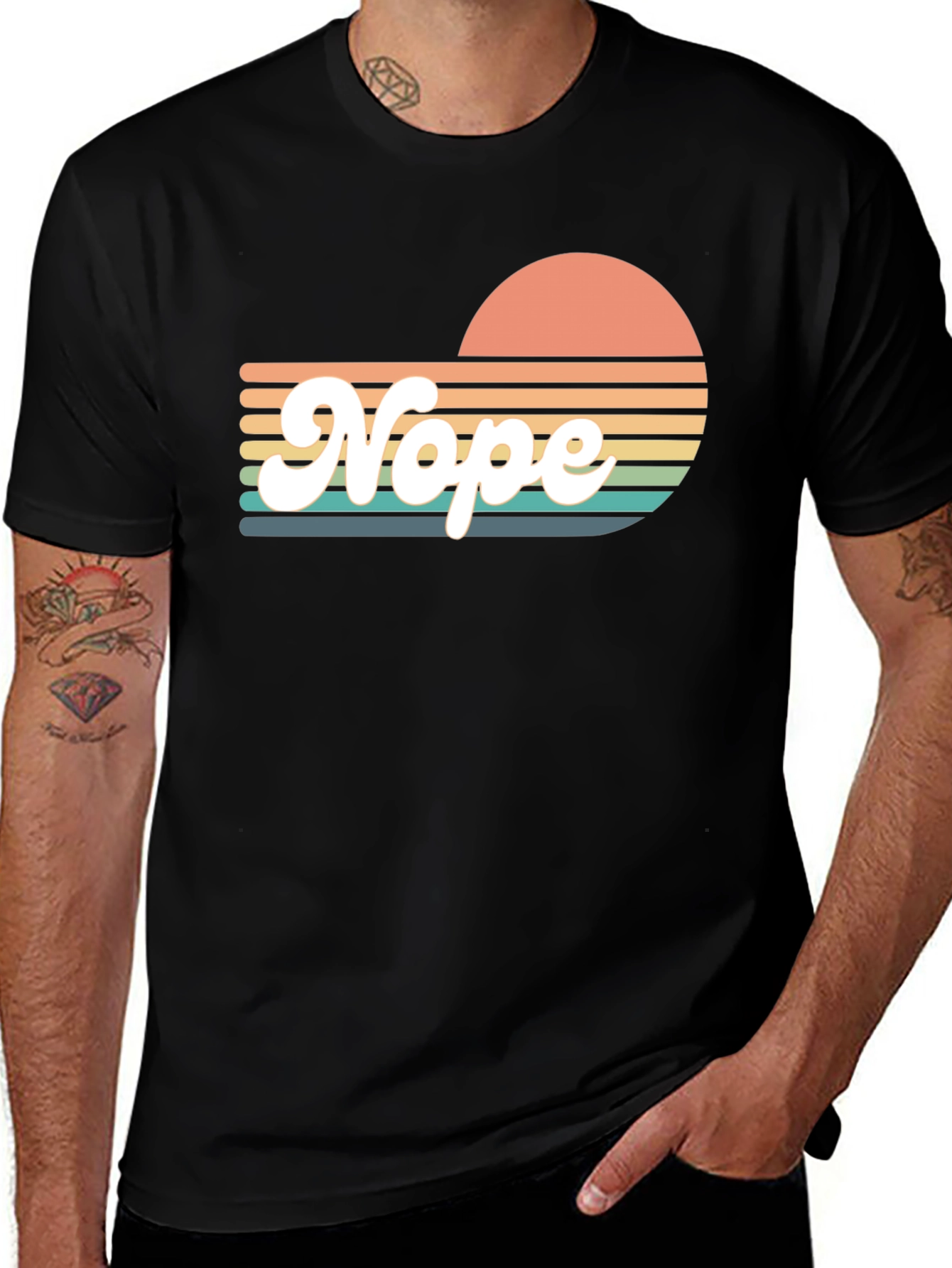 Retro Nope T-Shirt - Sunset Vibes