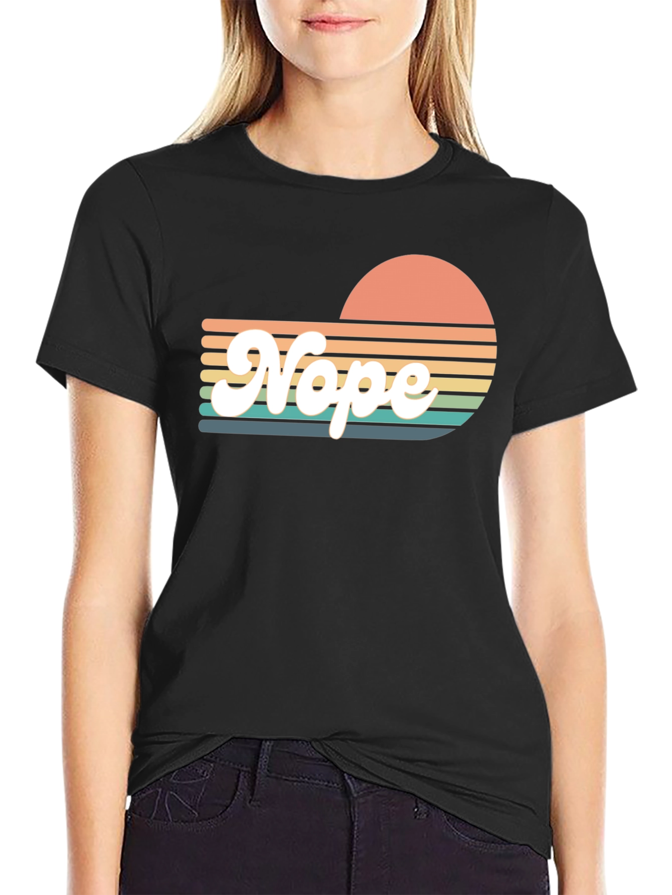 Retro Nope T-Shirt - Sunset Vibes