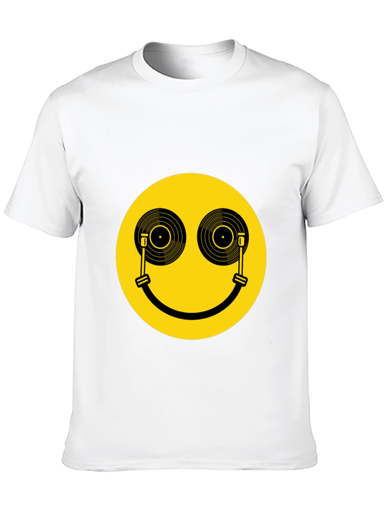 Smiley Face DJ Turntable Graphic Tee - Black