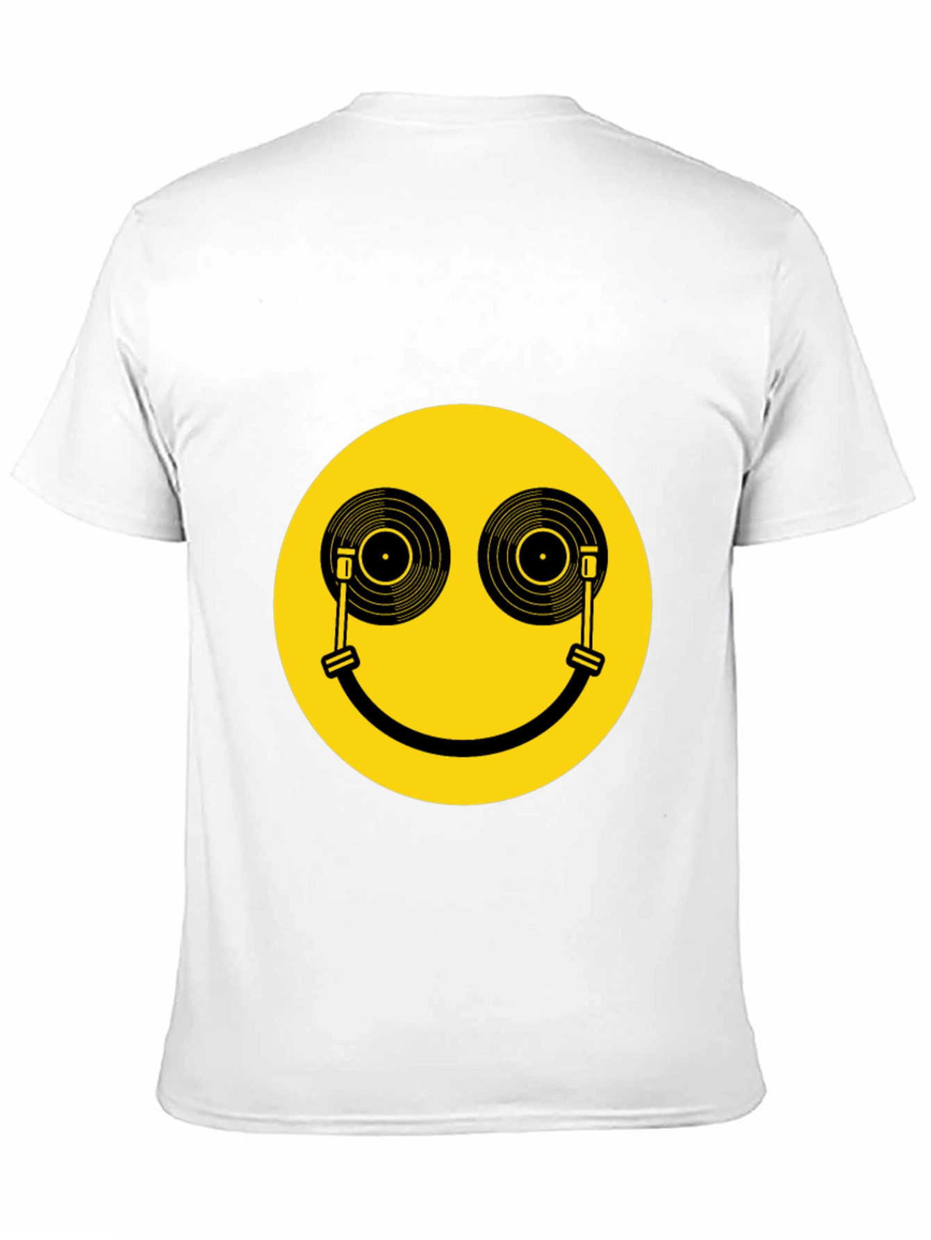 Smiley Face DJ Turntable Graphic Tee - Black