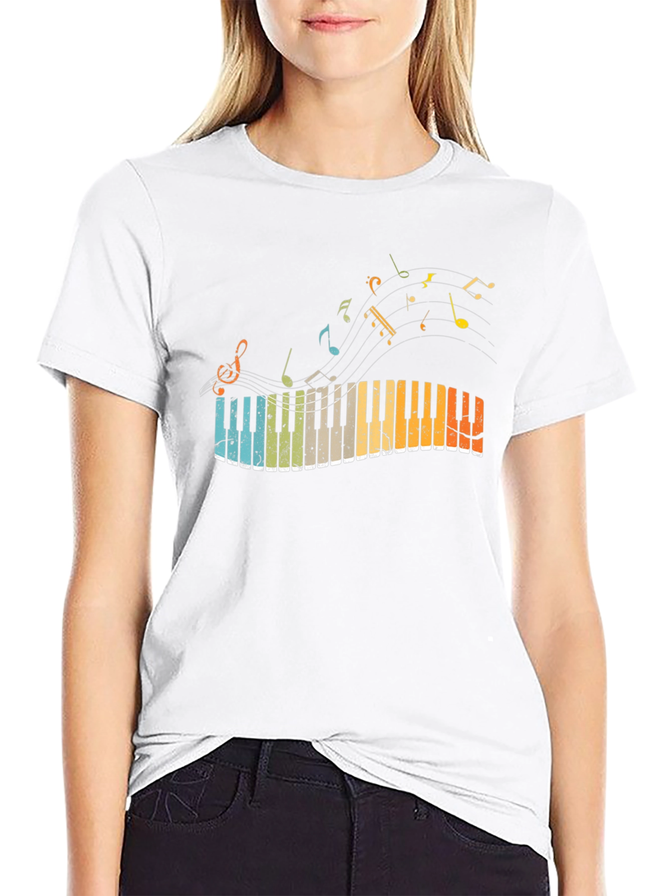 Retro Piano Keyboard T-Shirt - Music Lover Tee