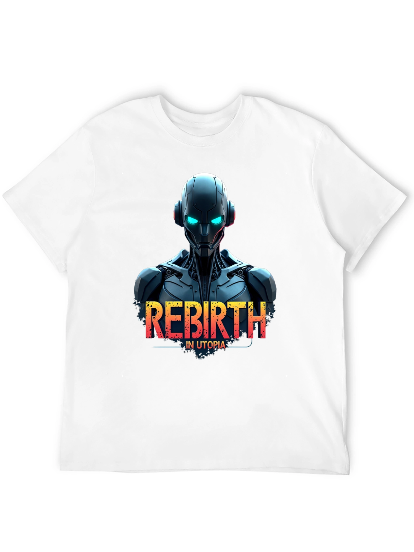 Rebirth in Utopia Robot T-Shirt - Sci-Fi Style