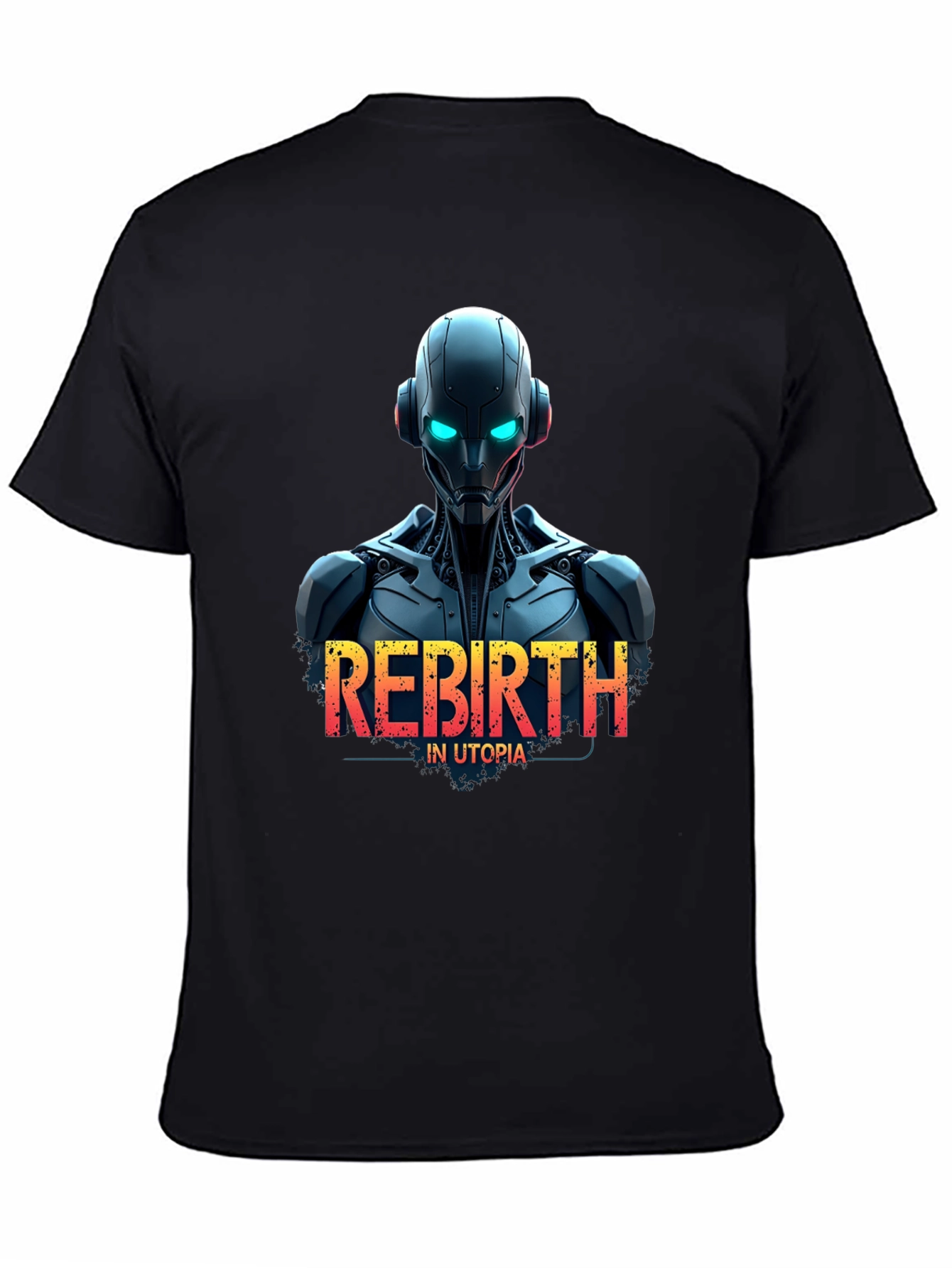 Rebirth in Utopia Robot T-Shirt - Sci-Fi Style