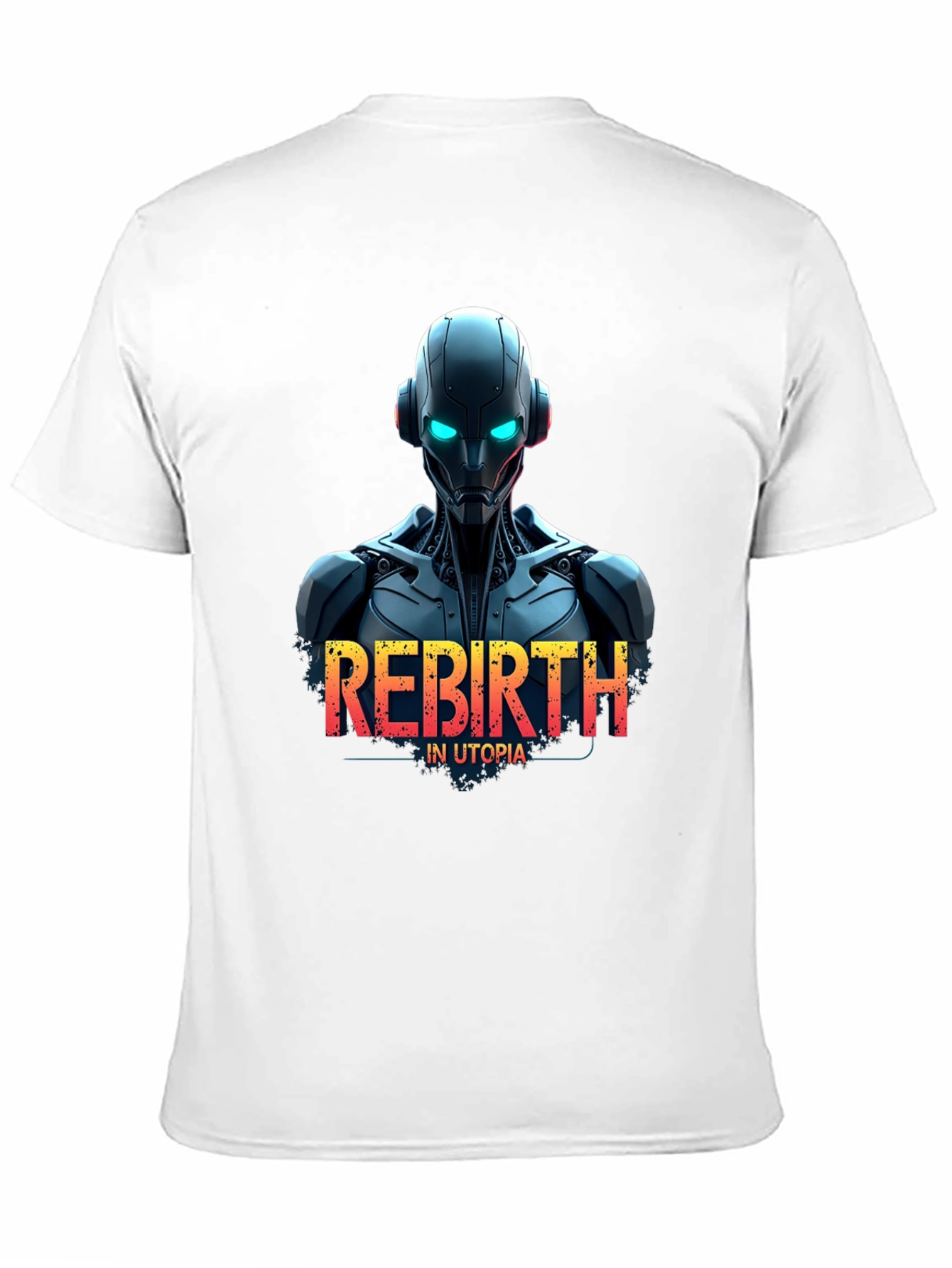 Rebirth in Utopia Robot T-Shirt - Sci-Fi Style