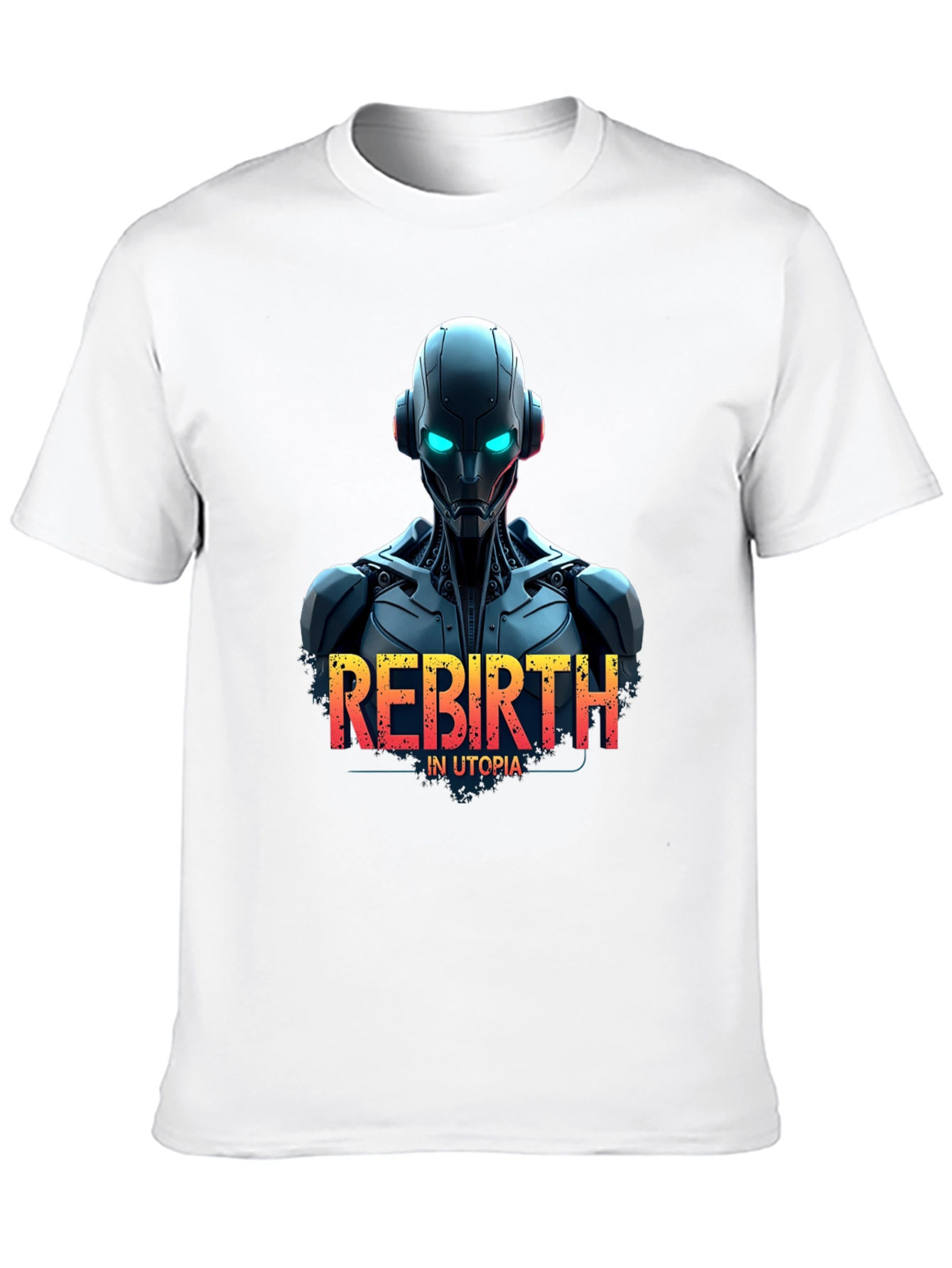 Rebirth in Utopia Robot T-Shirt - Sci-Fi Style