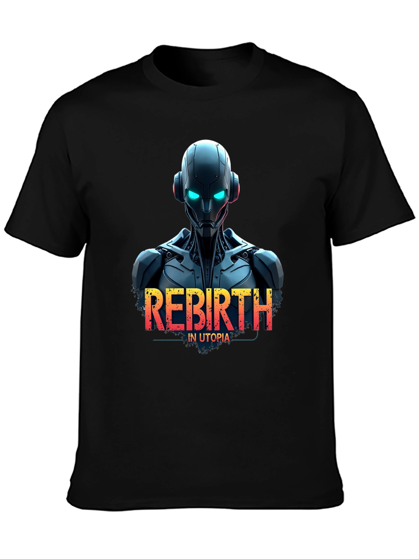 Rebirth in Utopia Robot T-Shirt - Sci-Fi Style