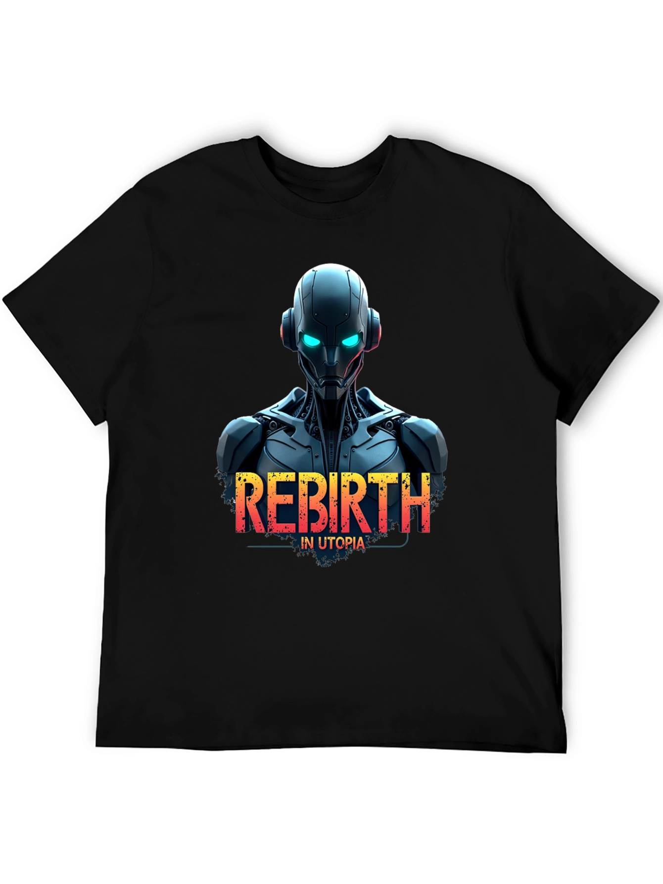 Rebirth in Utopia Robot T-Shirt - Sci-Fi Style