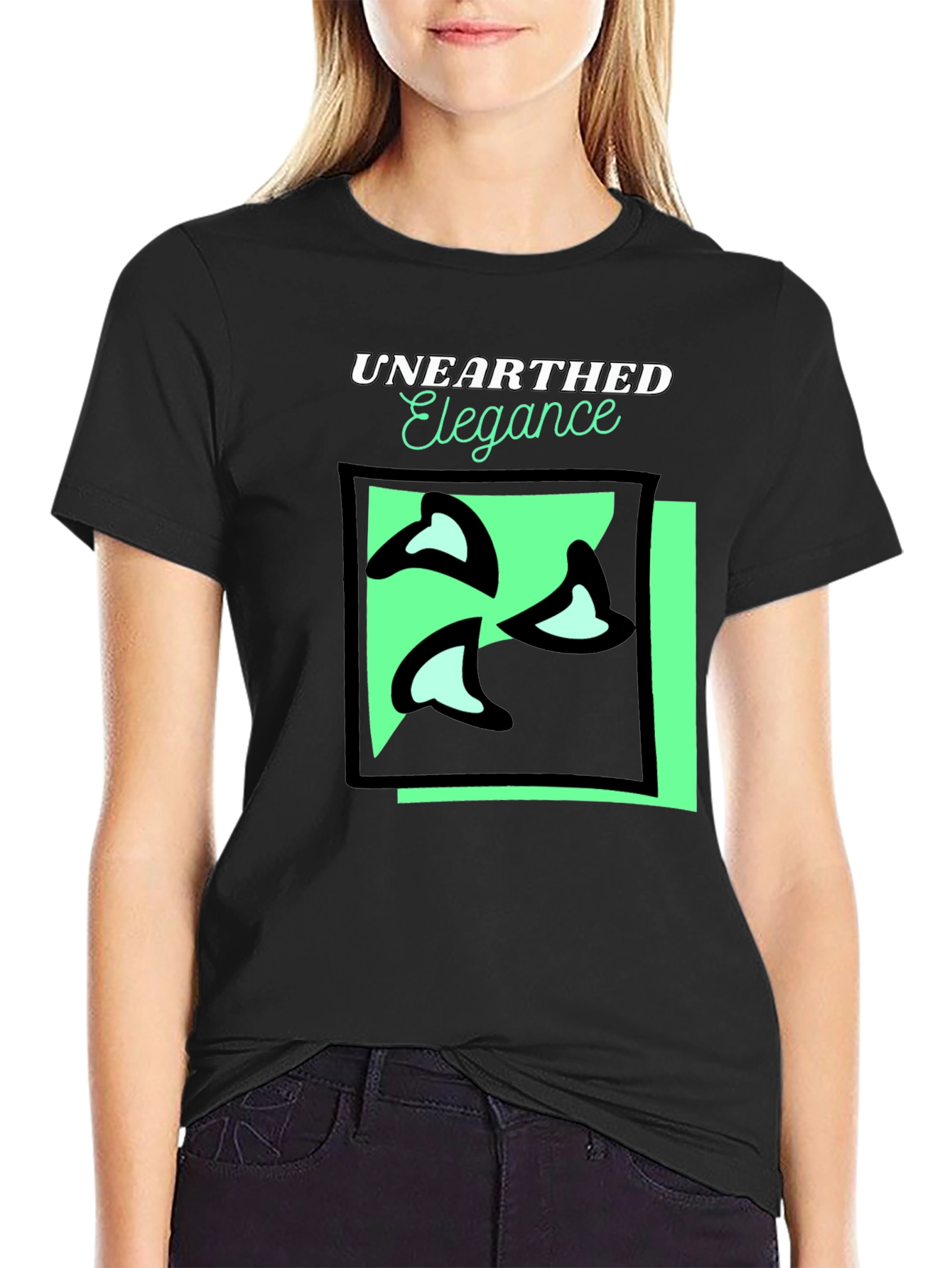 Unearthed Elegance Black Graphic Tee