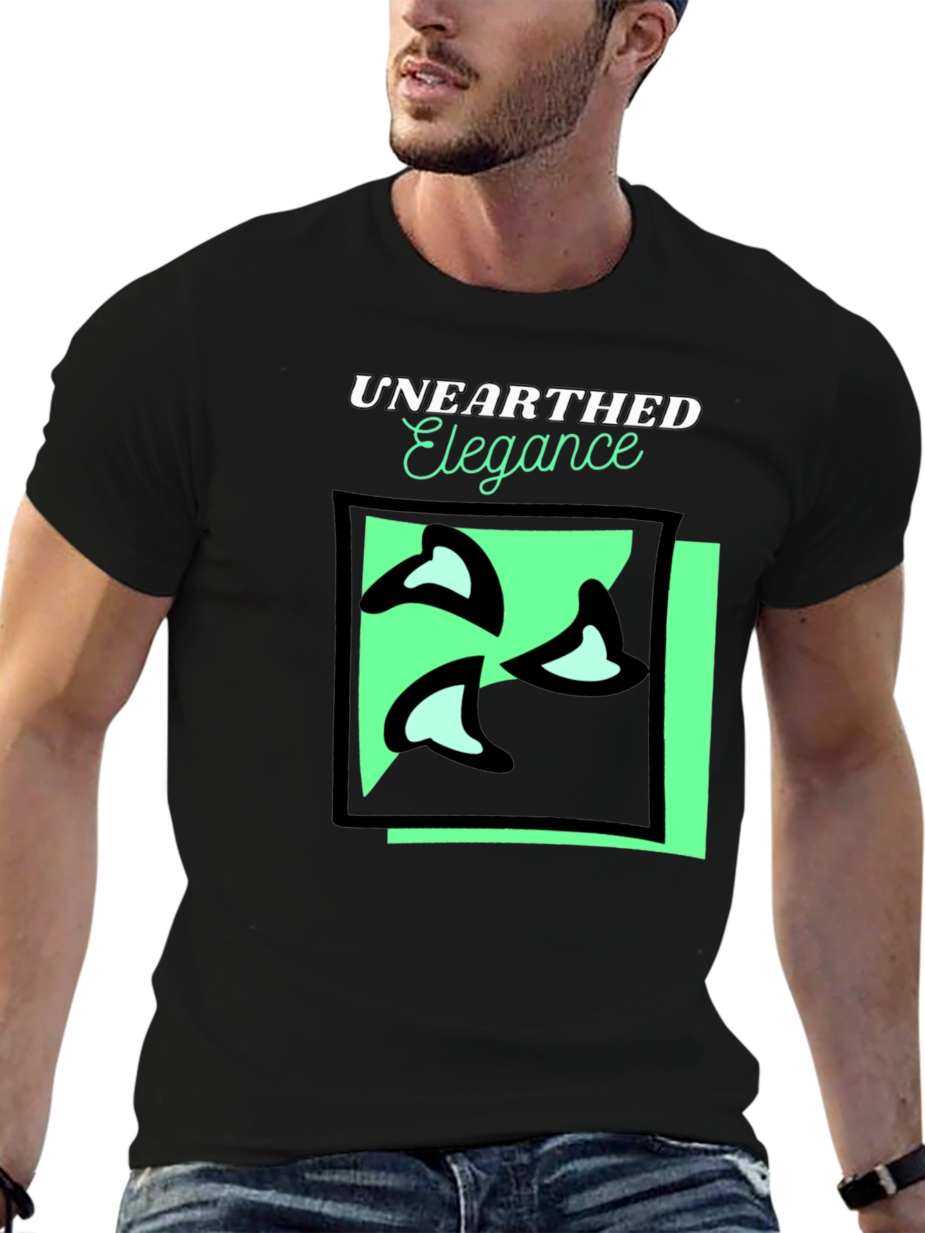 Unearthed Elegance Black Graphic Tee