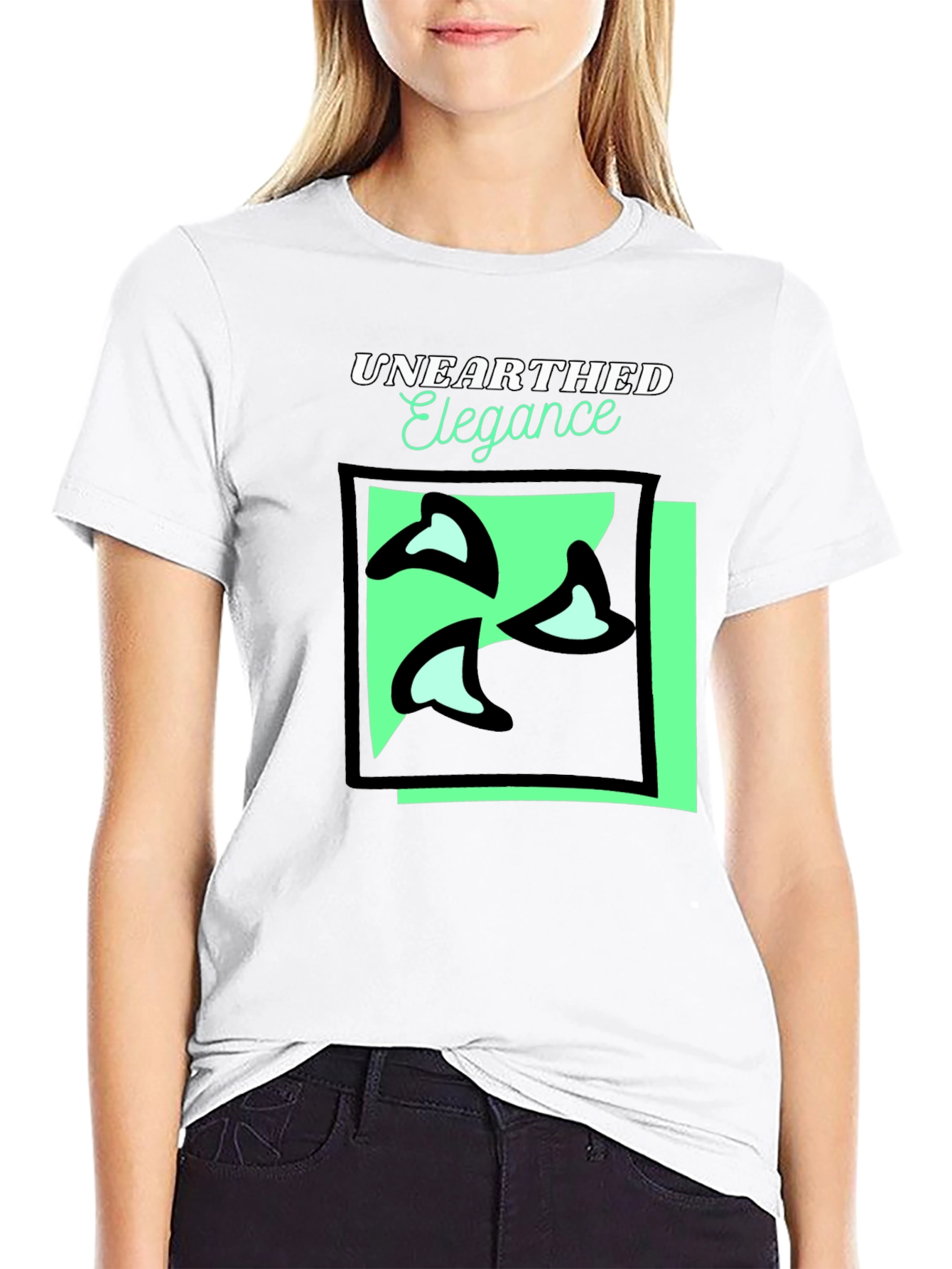 Unearthed Elegance Black Graphic Tee