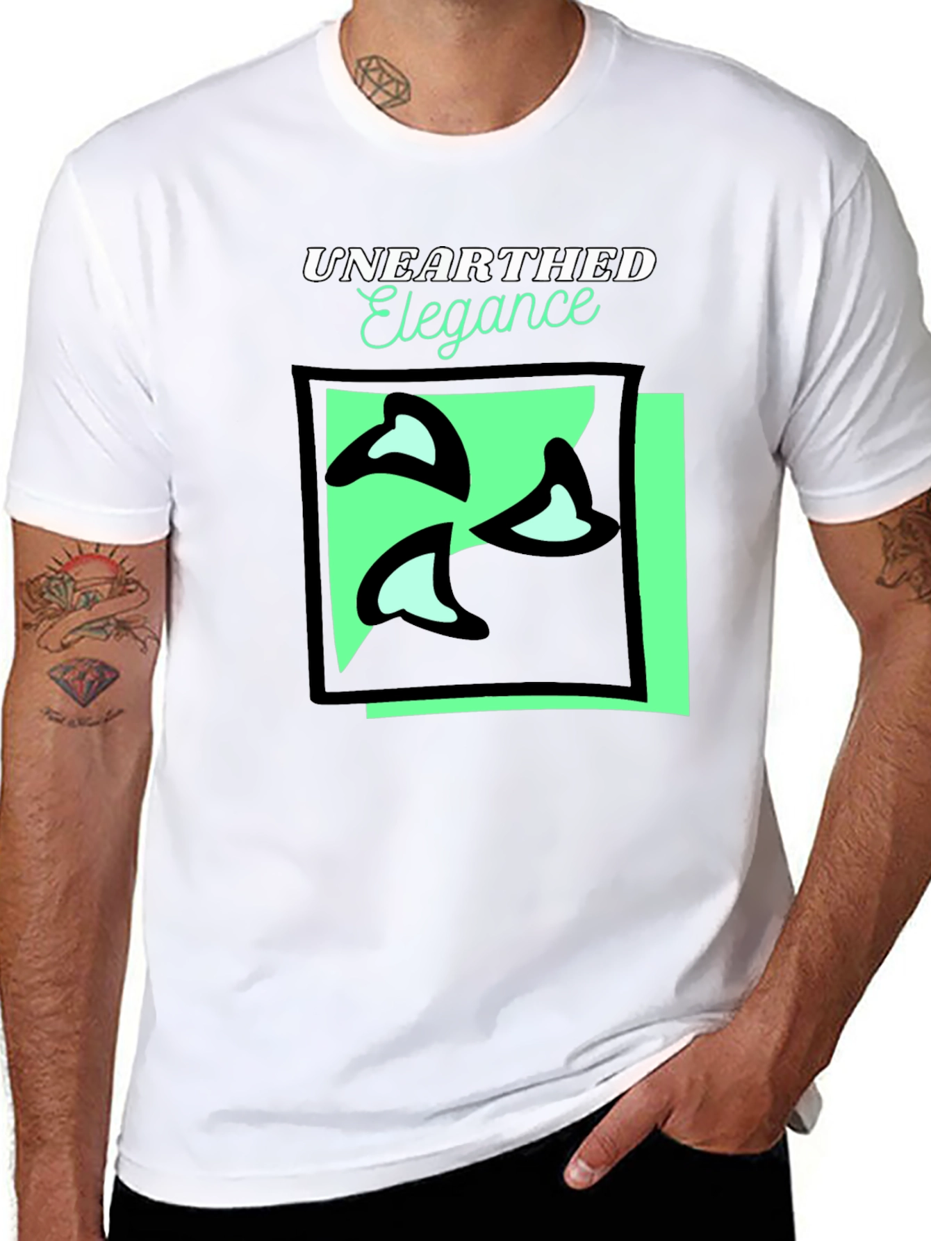 Unearthed Elegance Black Graphic Tee