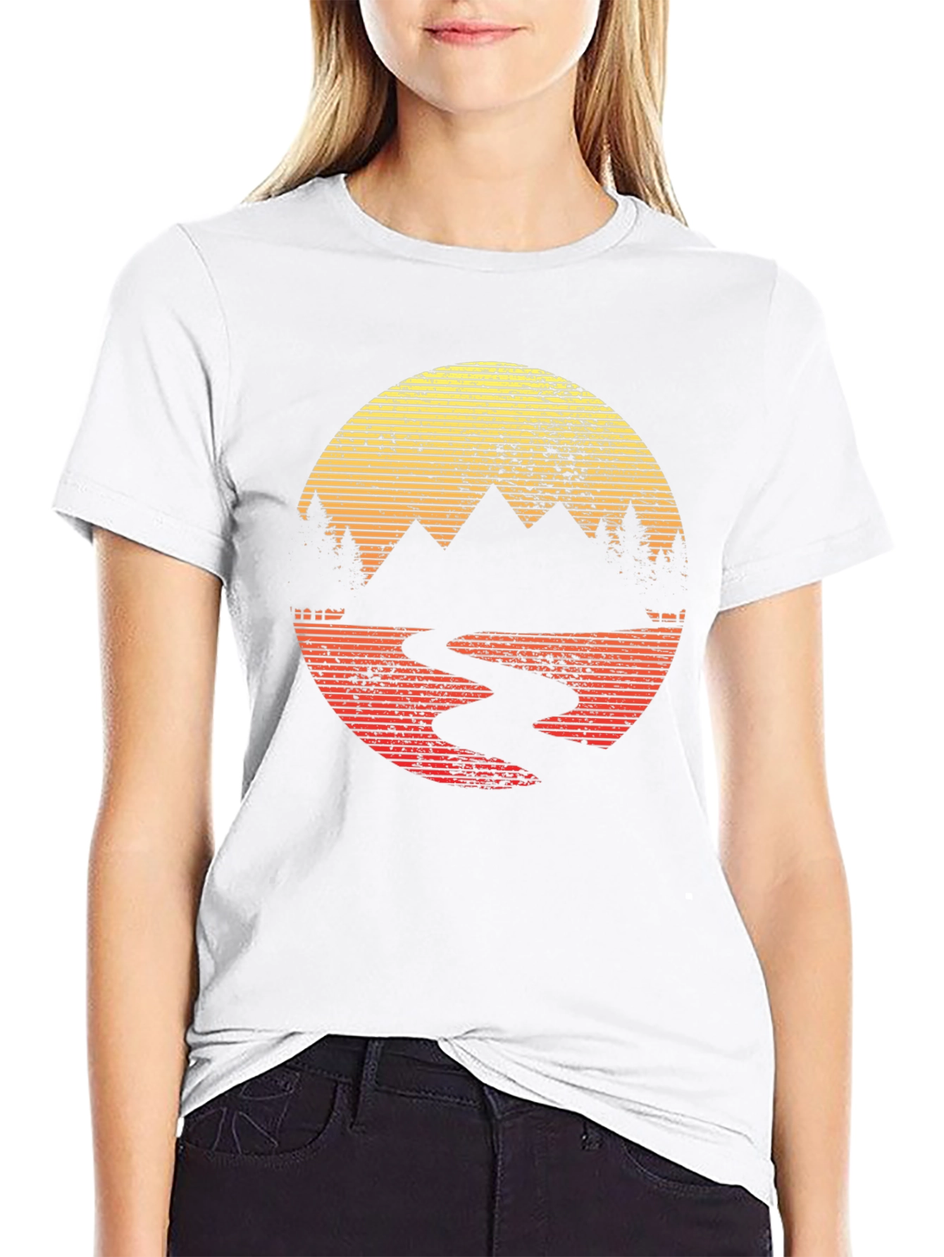Retro Mountain Sunset T-Shirt