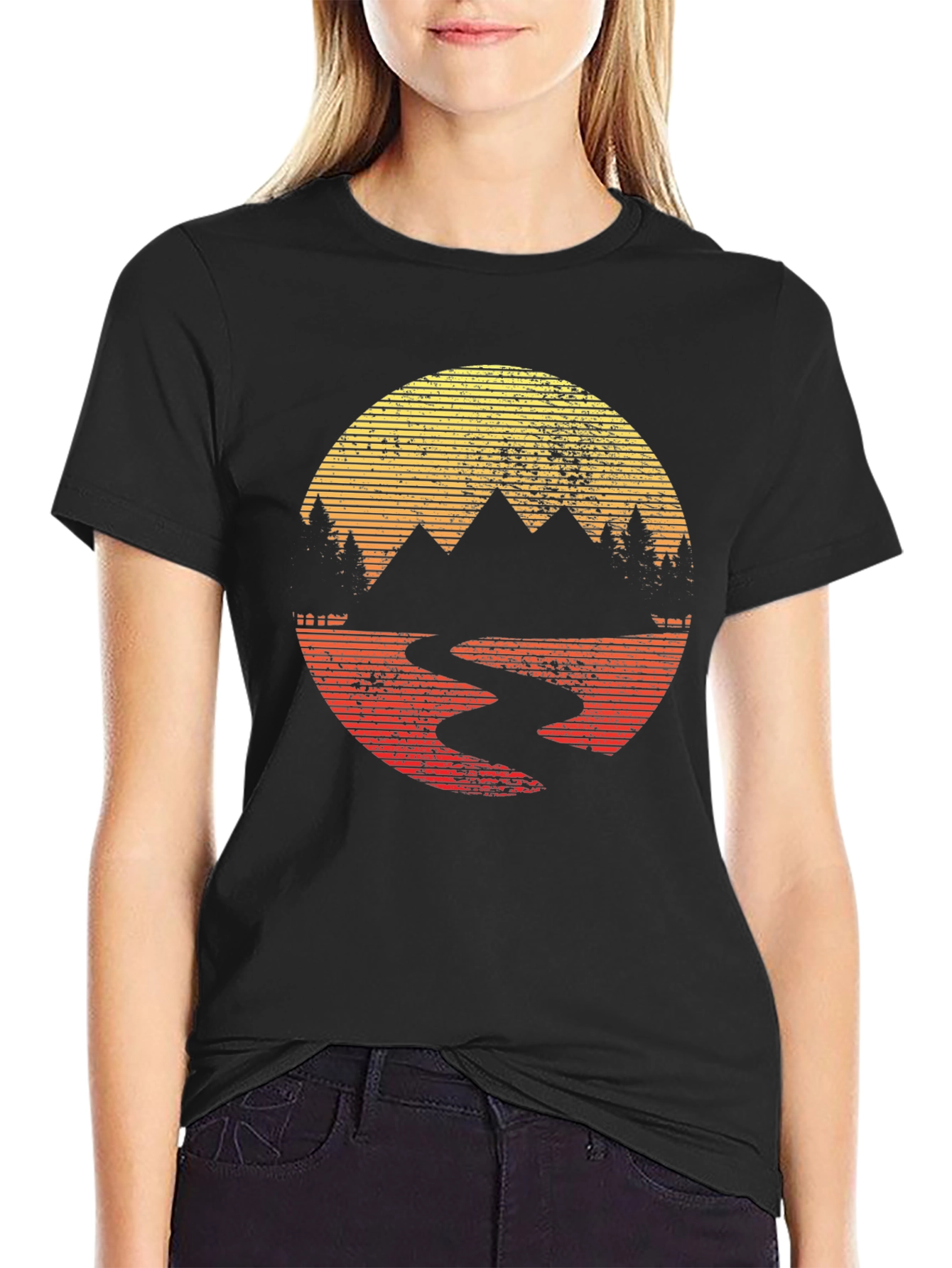 Retro Mountain Sunset T-Shirt