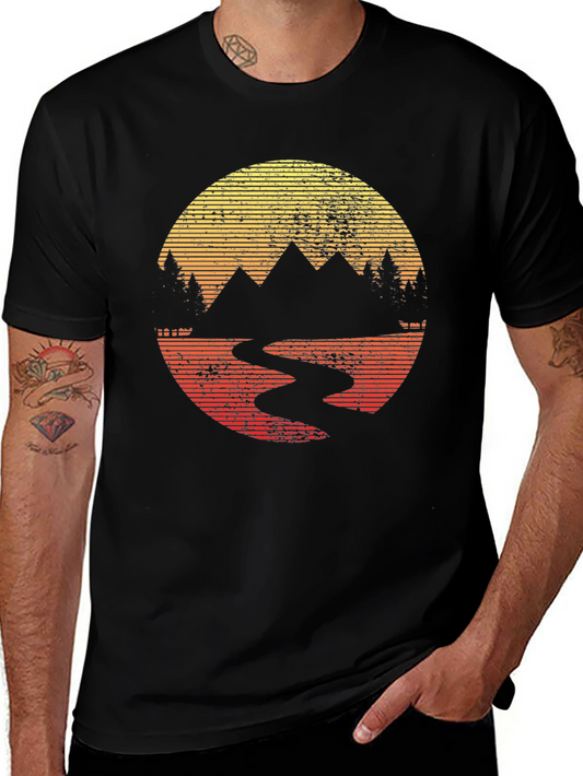 Retro Mountain Sunset T-Shirt