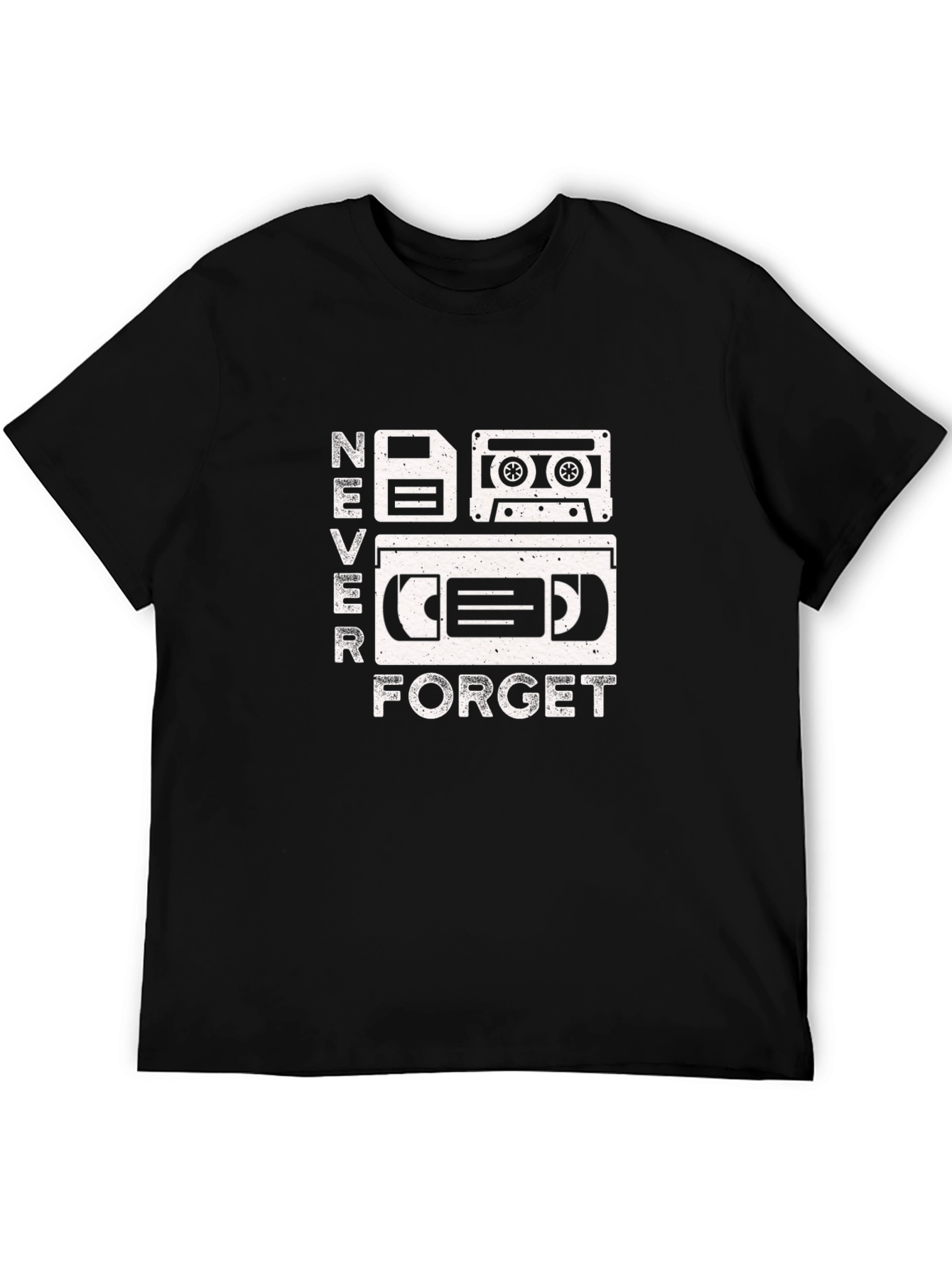 Retro Media Never Forget Black Graphic Tee