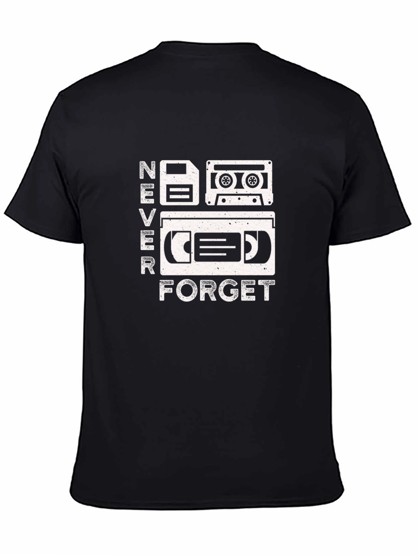 Retro Media Never Forget Black Graphic Tee