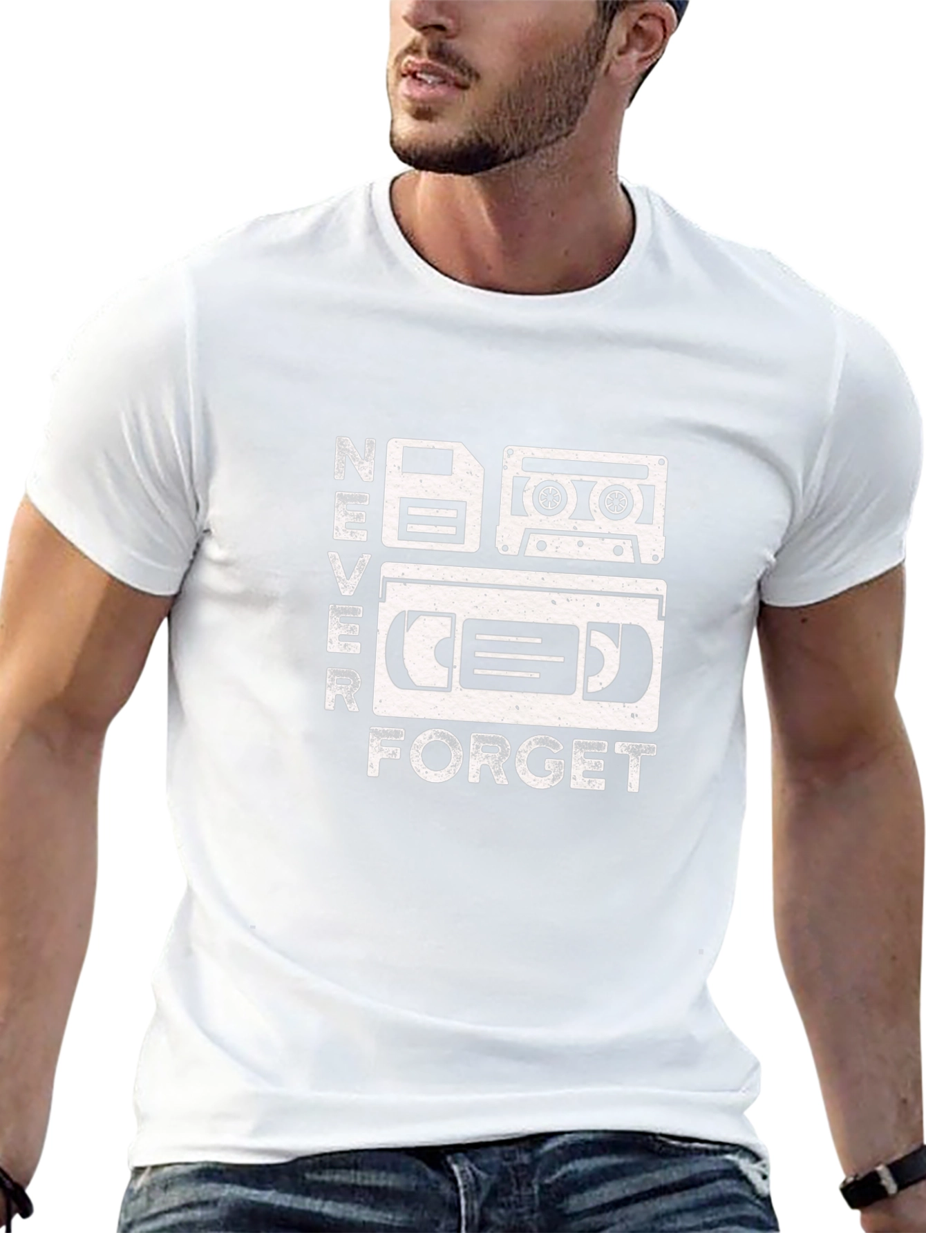 Retro Media Never Forget Black Graphic Tee