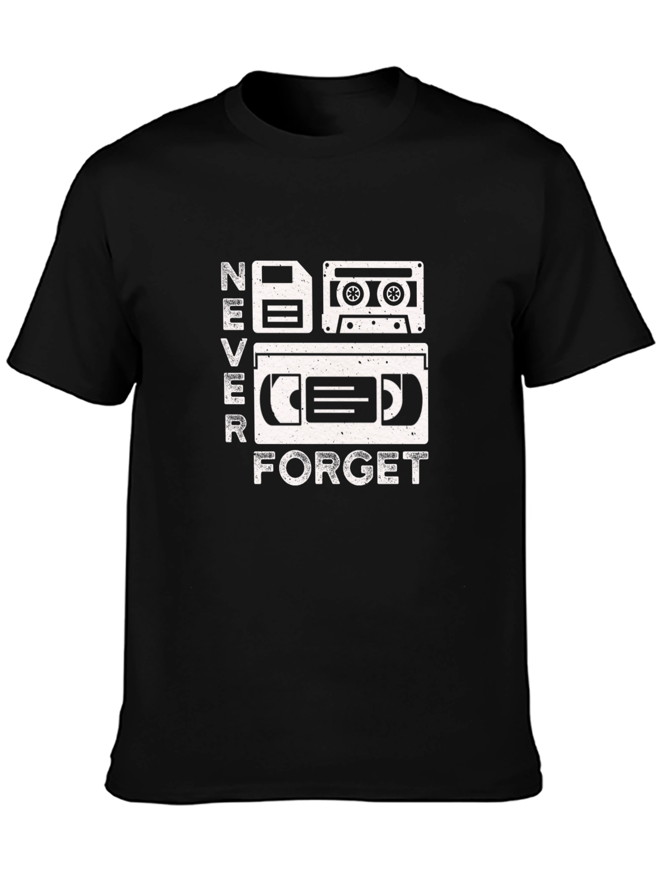 Retro Media Never Forget Black Graphic Tee