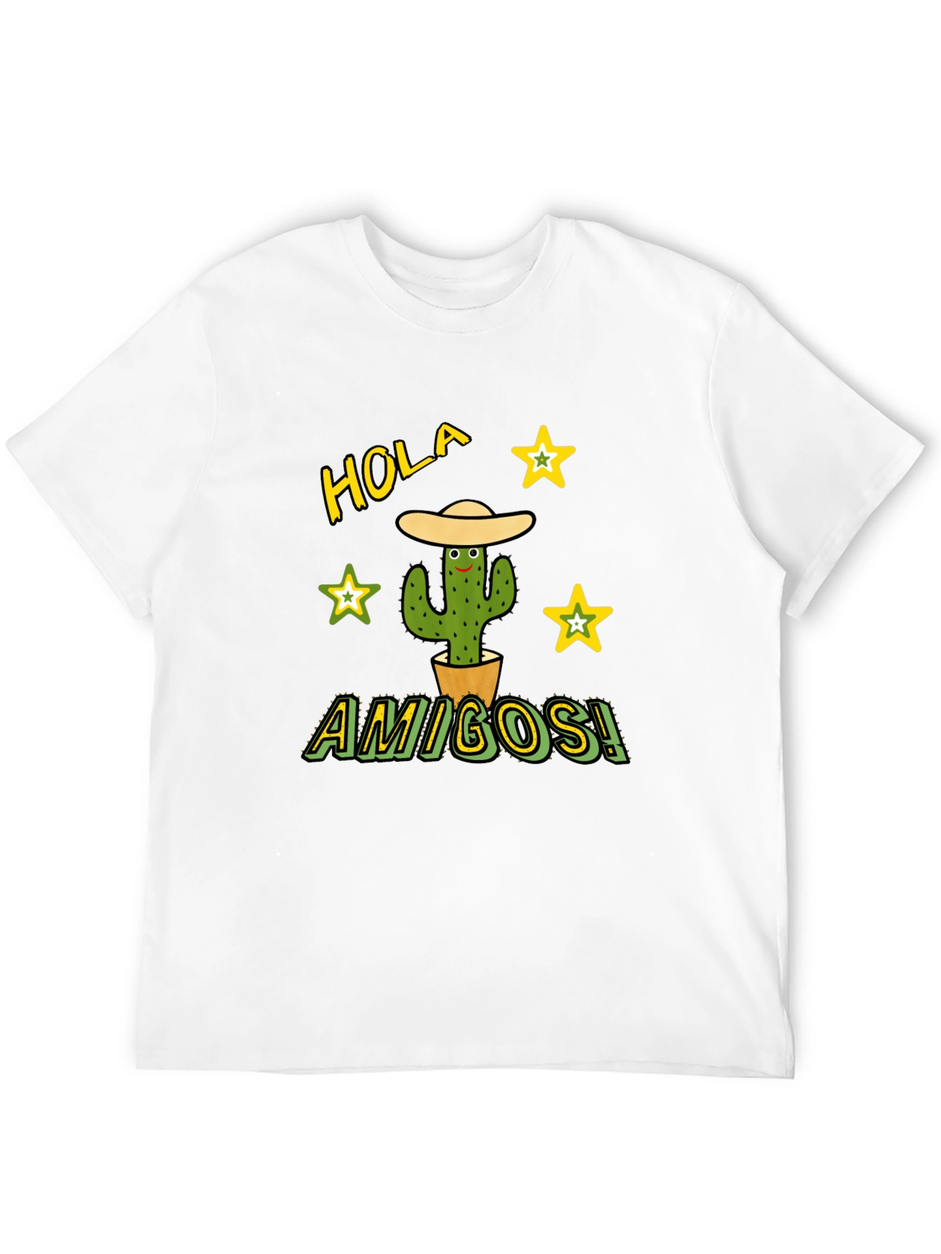 Hola Amigos Cactus Graphic Tee - Black