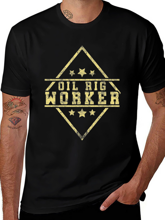 Oil Rig Worker Graphic Tee - Black