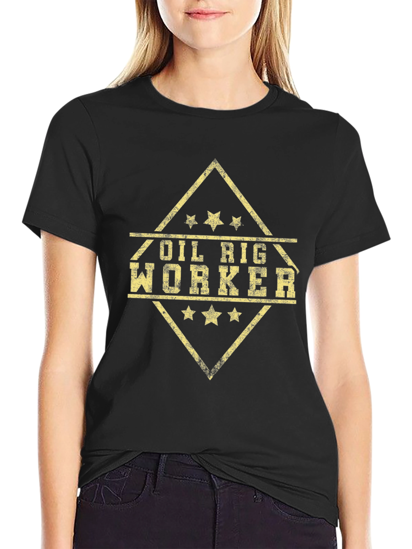 Oil Rig Worker Graphic Tee - Black
