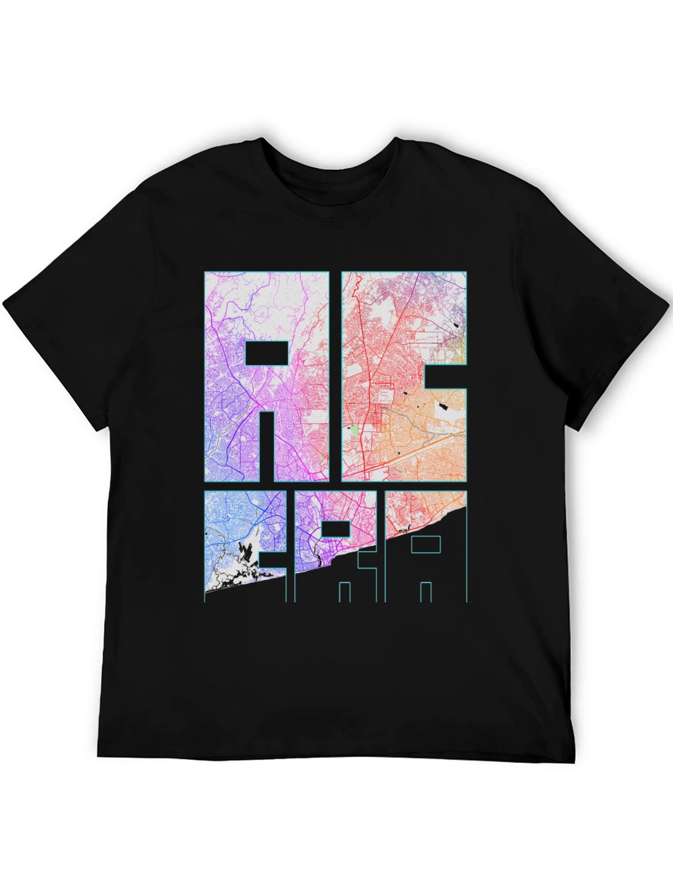 City Map Graphic Tee - Black Unisex T-Shirt