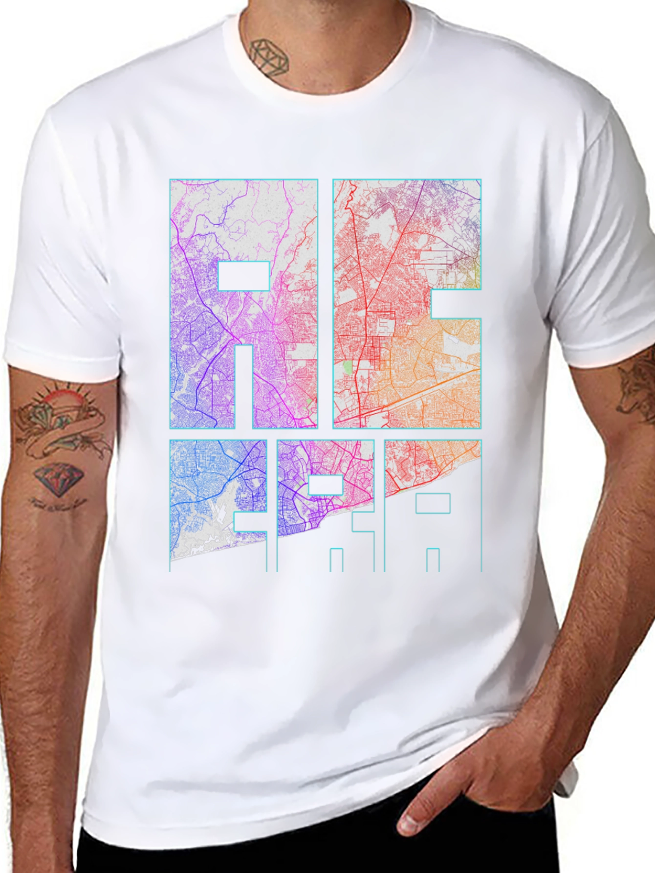 City Map Graphic Tee - Black Unisex T-Shirt