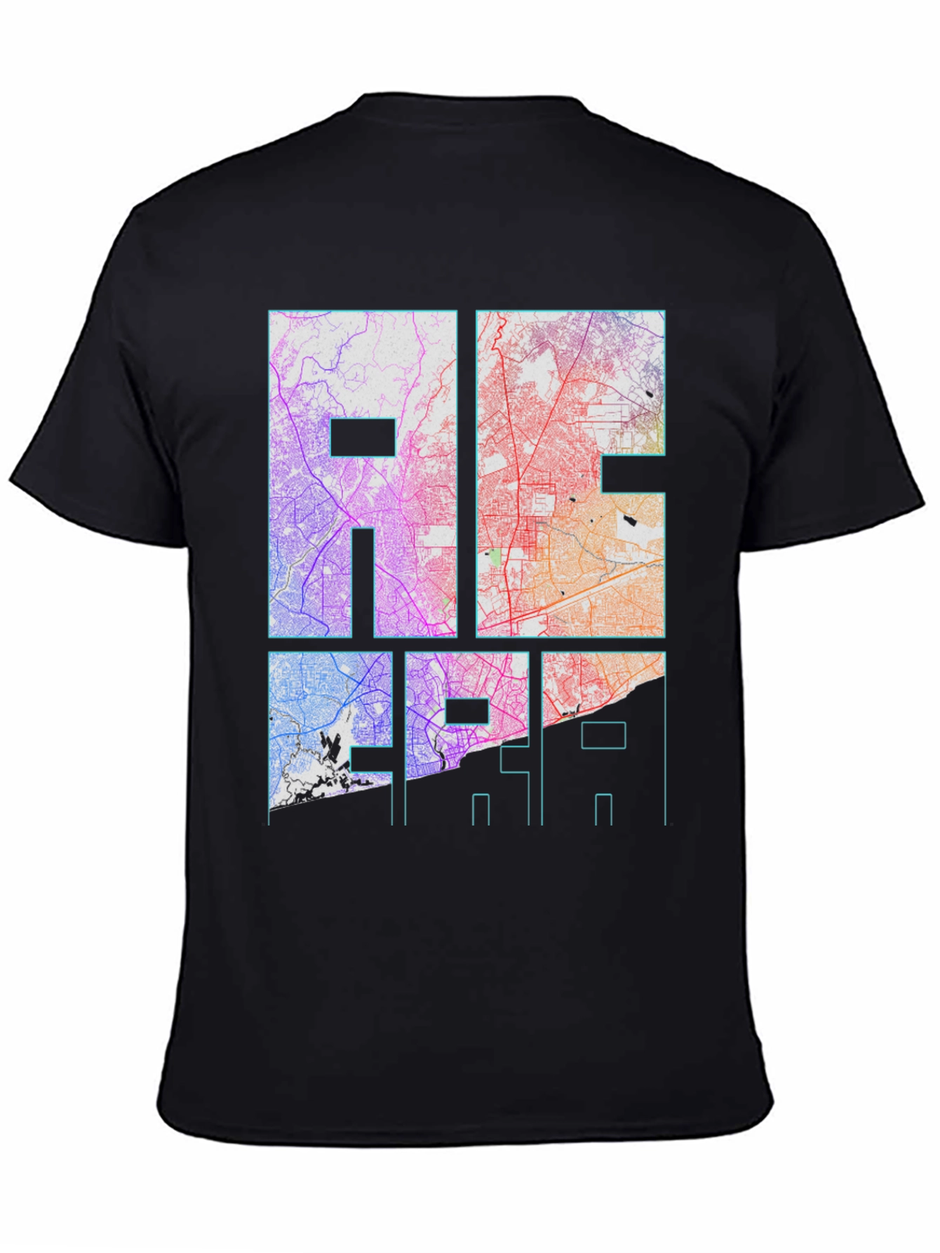 City Map Graphic Tee - Black Unisex T-Shirt