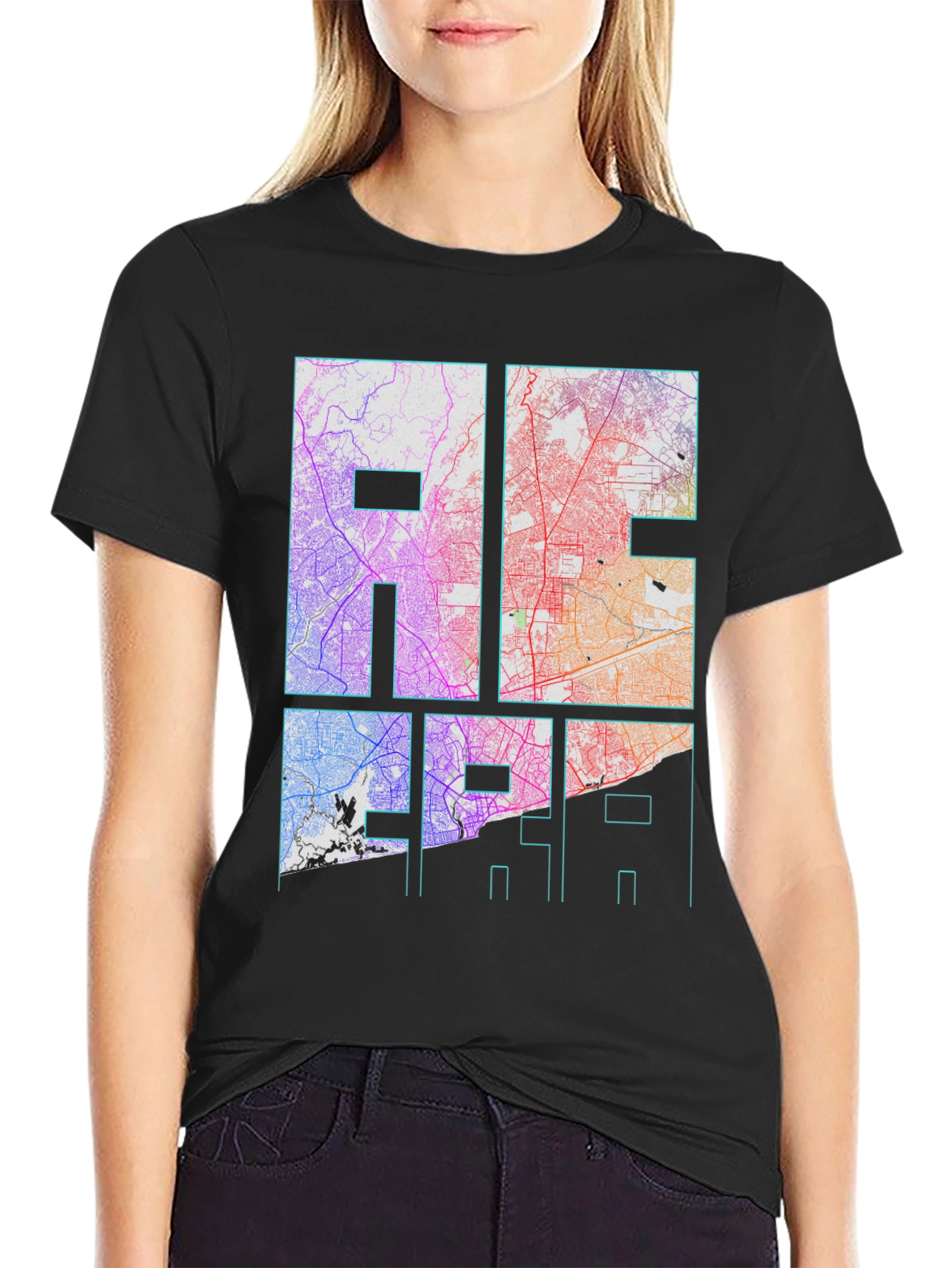 City Map Graphic Tee - Black Unisex T-Shirt