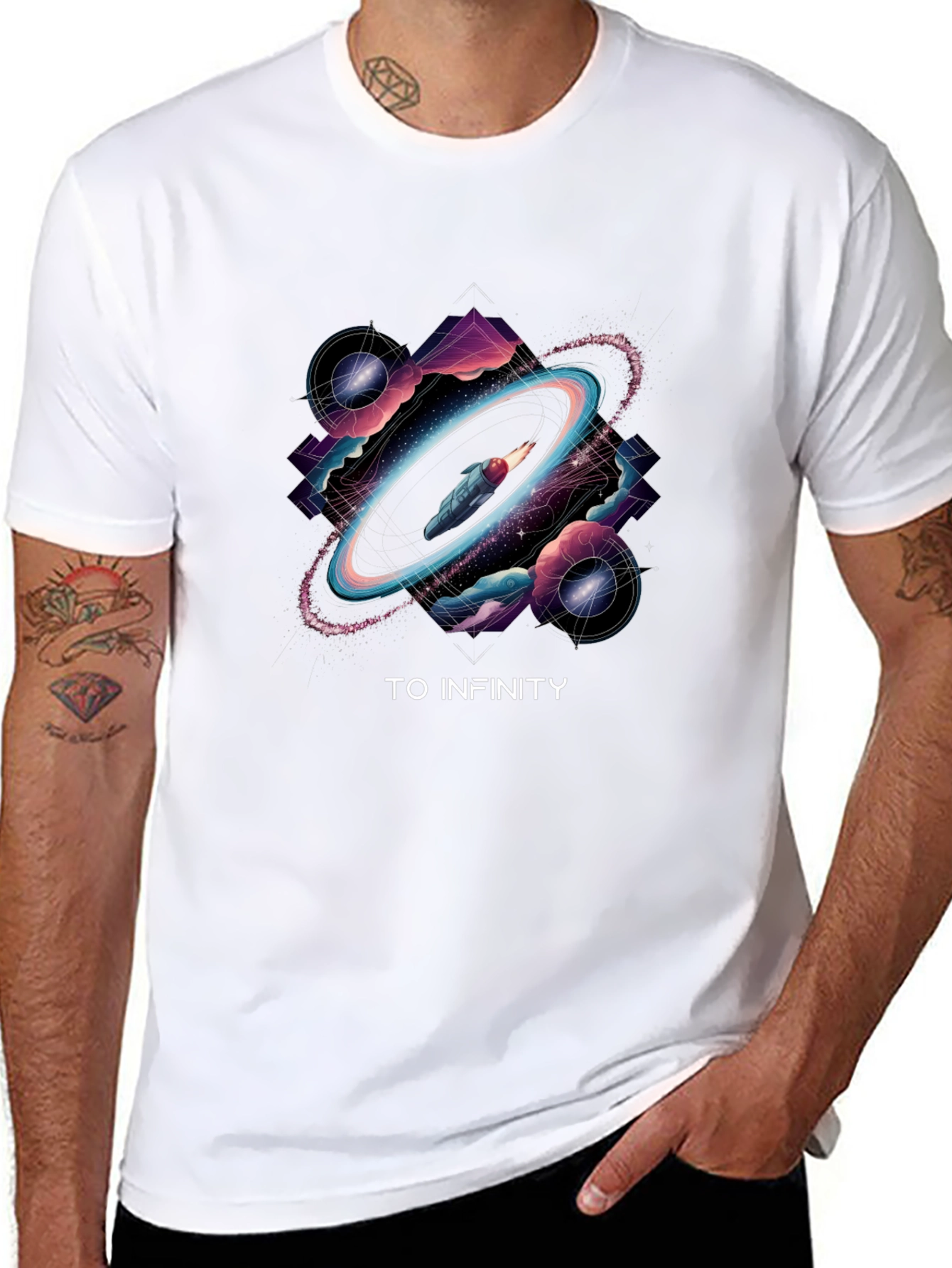 To Infinity T-Shirt Black Graphic Tee