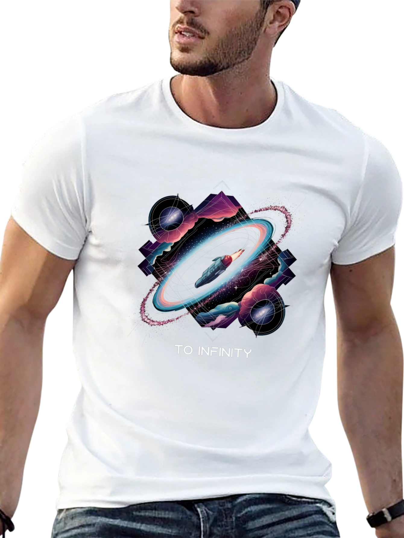 To Infinity T-Shirt Black Graphic Tee
