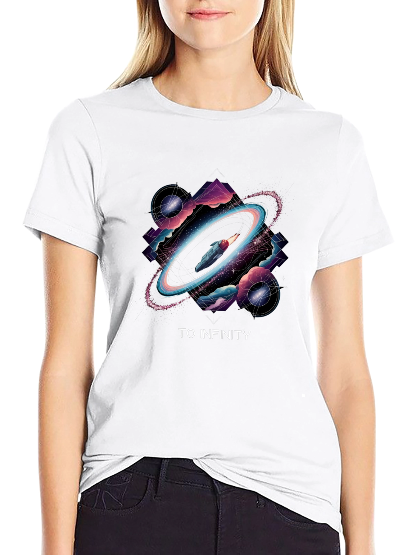 To Infinity T-Shirt Black Graphic Tee
