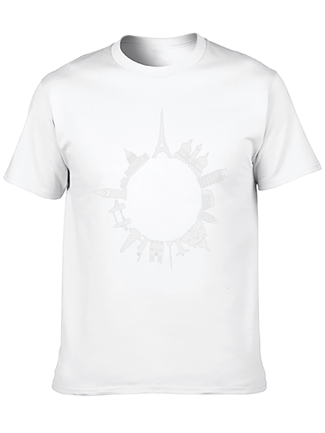 World Landmarks Black Graphic Tee