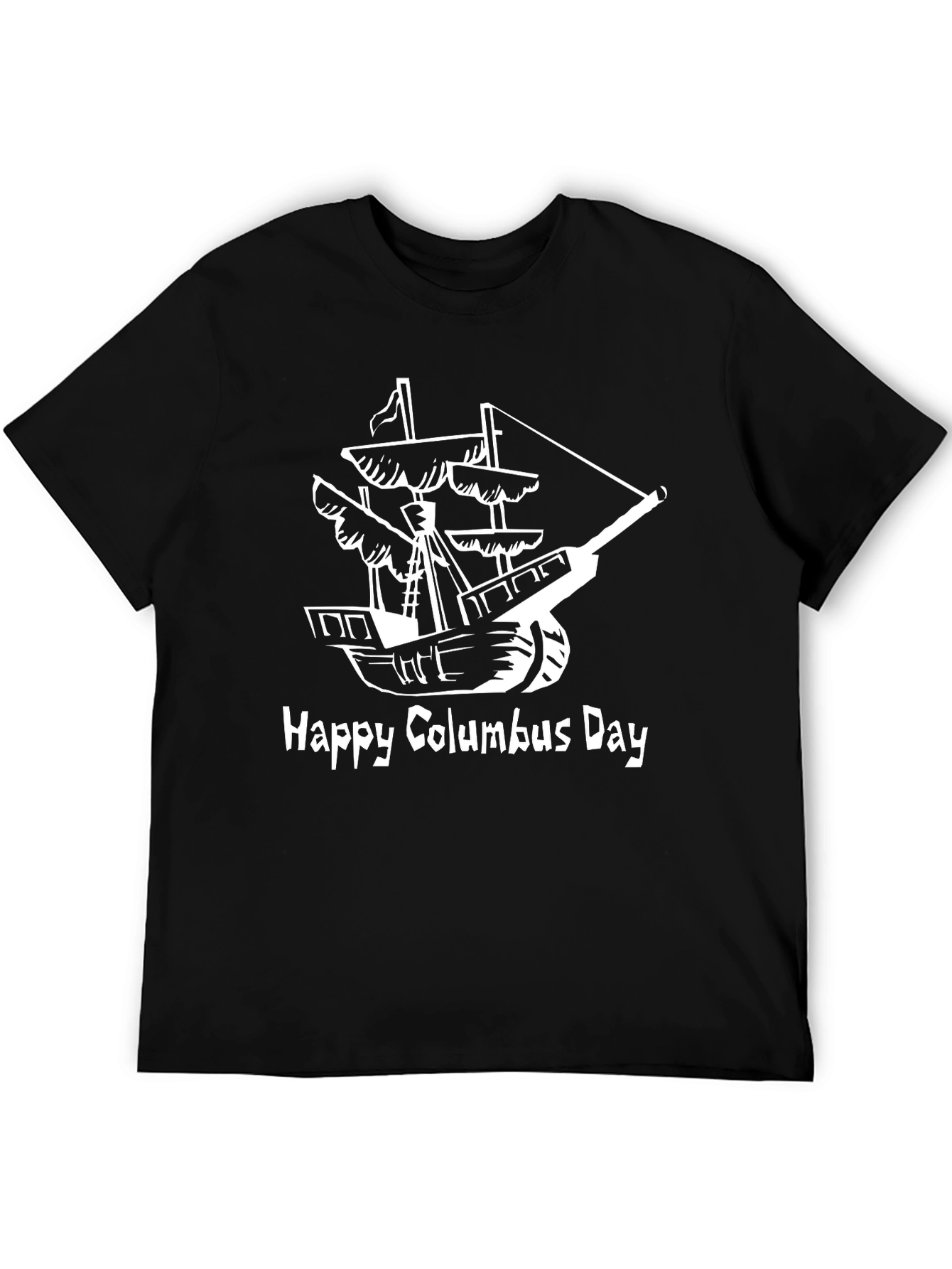 Happy Columbus Day Black T-Shirt
