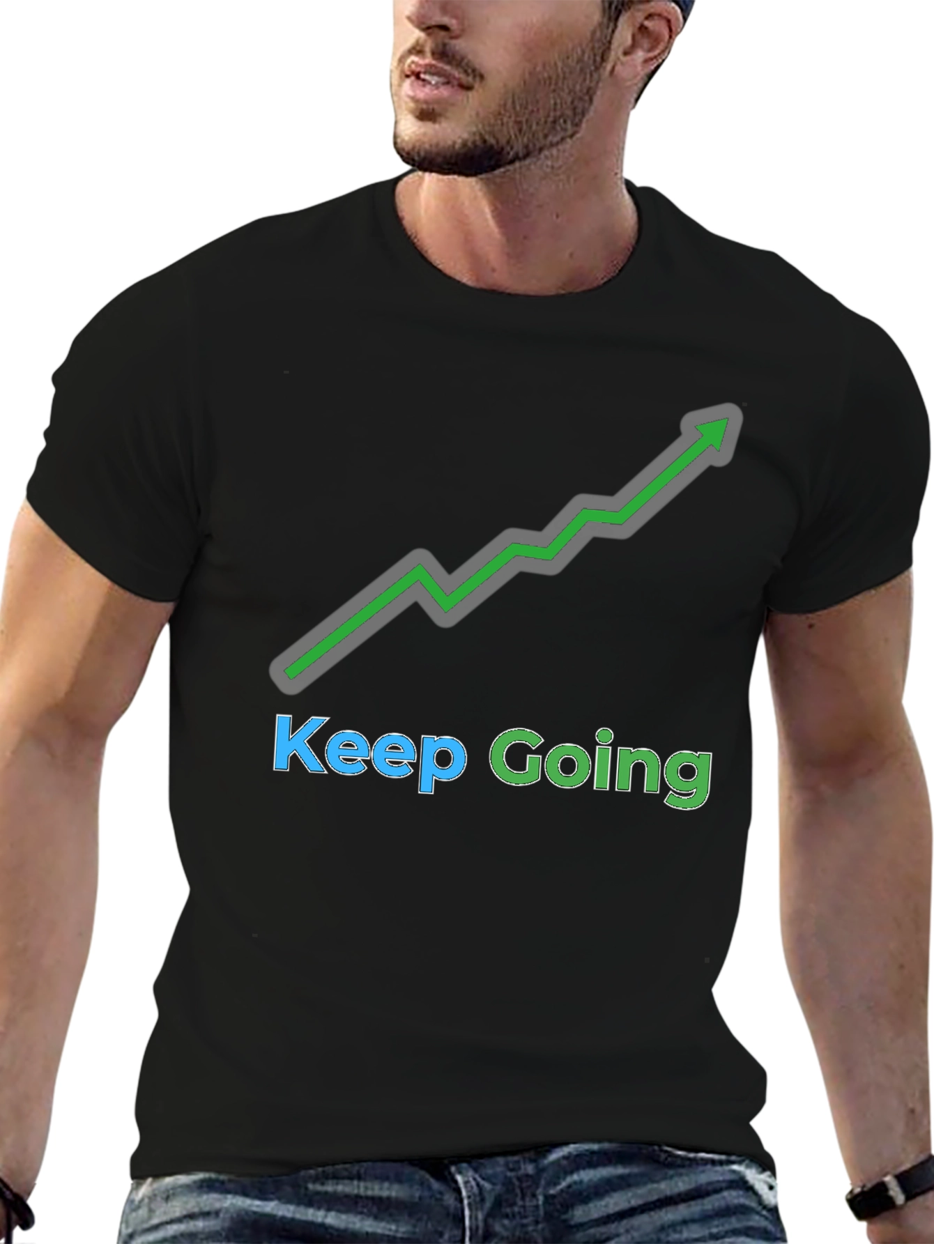Keep Going Graphic Tee - Black Motivational T-Shirt
