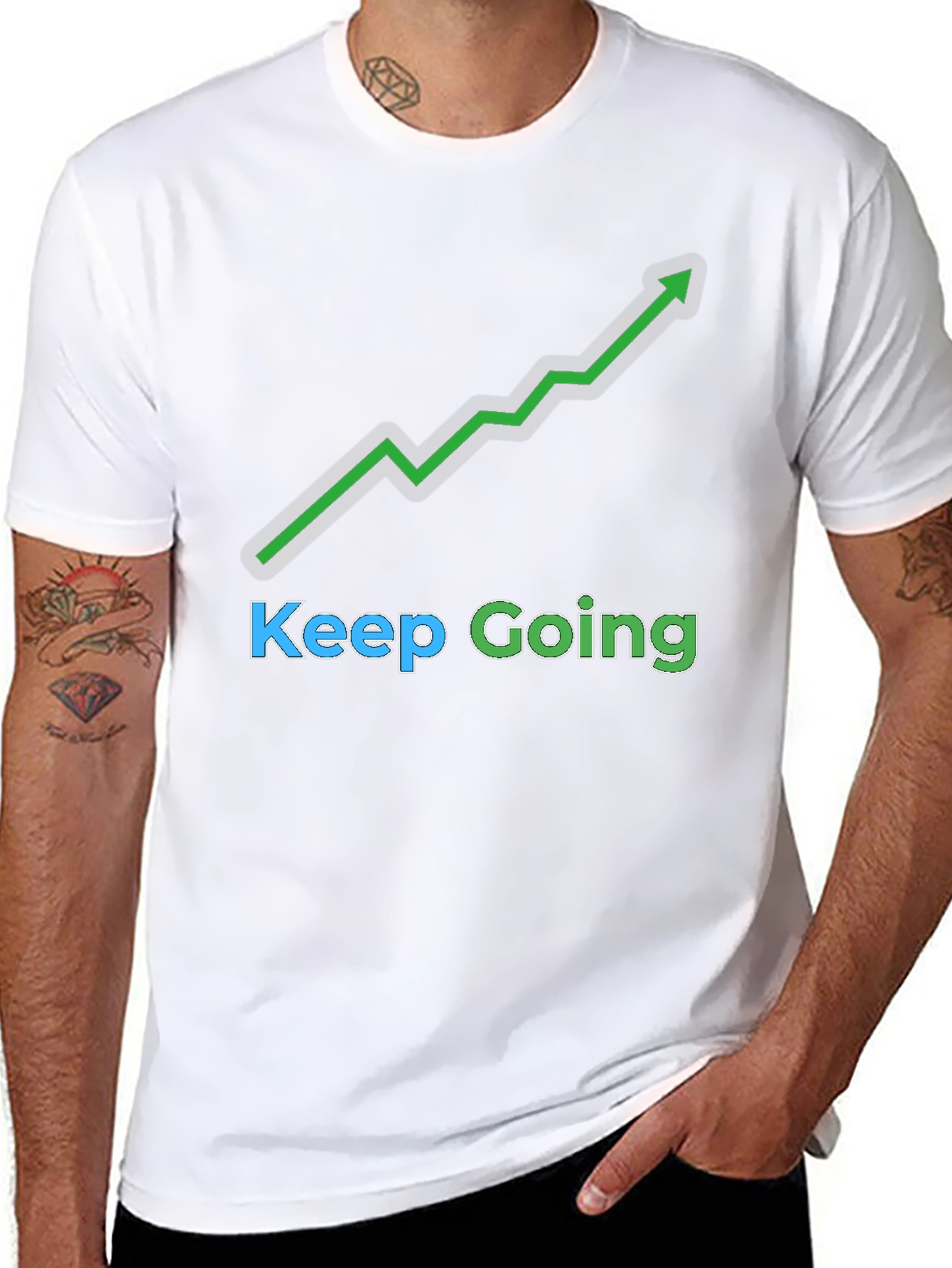 Keep Going Graphic Tee - Black Motivational T-Shirt