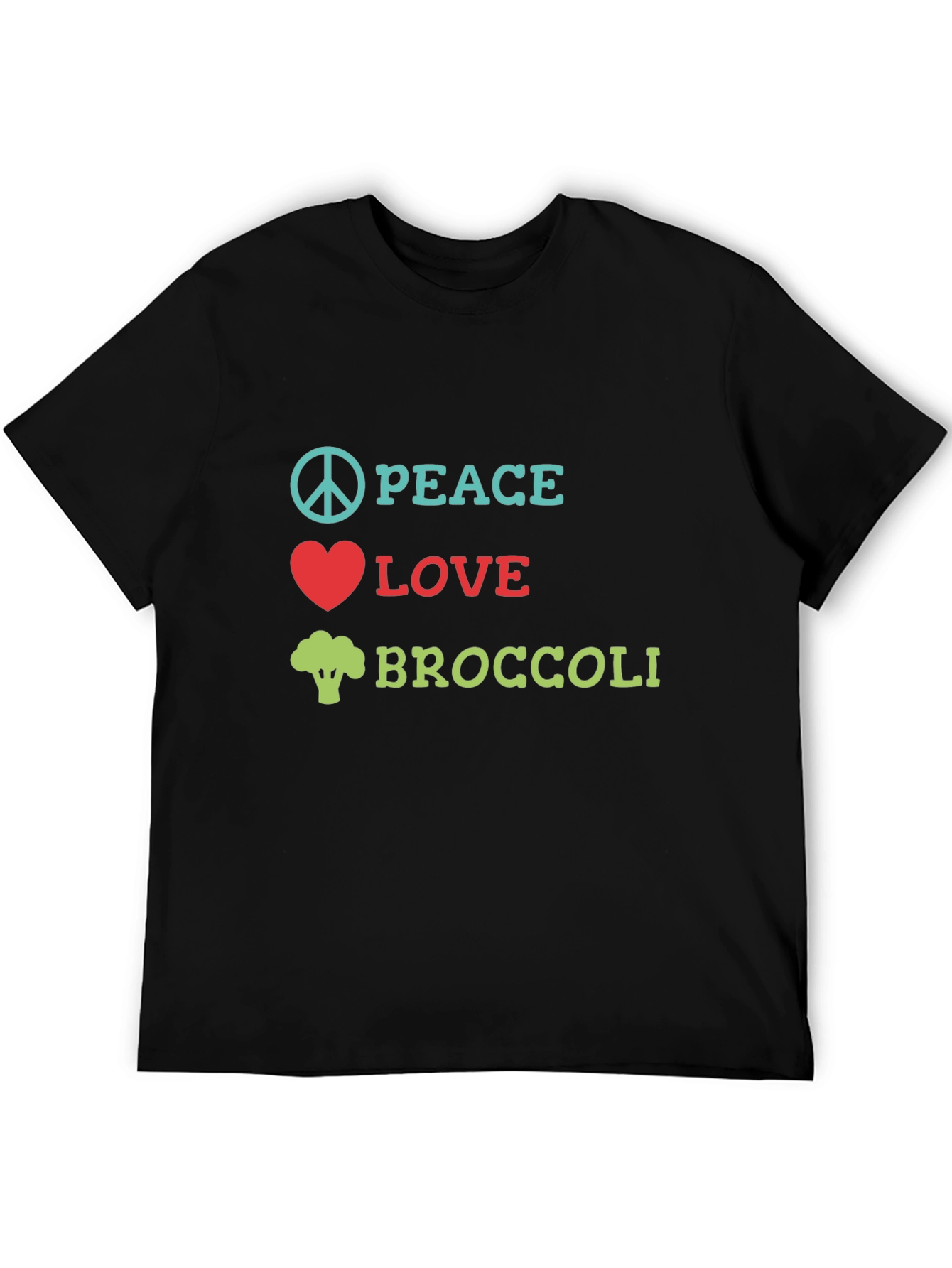 Peace Love Broccoli T-Shirt - Novelty Vegan Tee