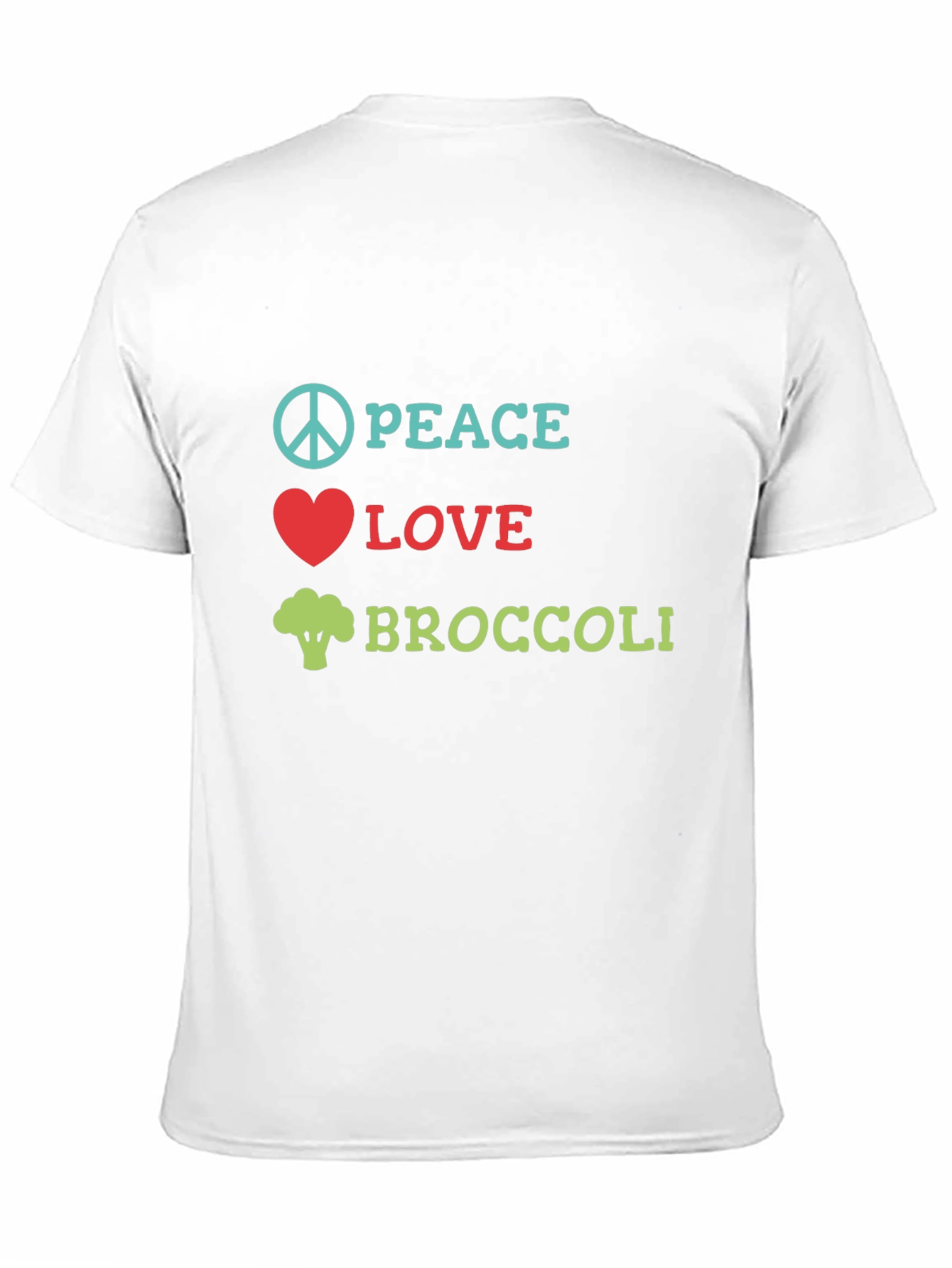 Peace Love Broccoli T-Shirt - Novelty Vegan Tee