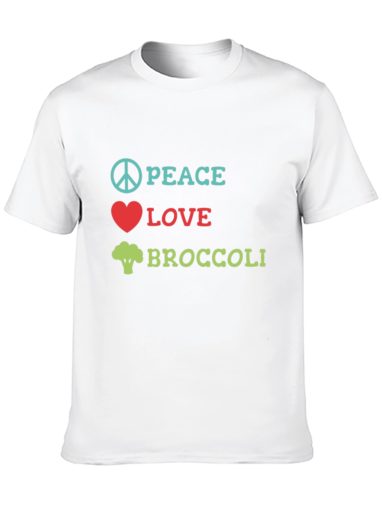 Peace Love Broccoli T-Shirt - Novelty Vegan Tee